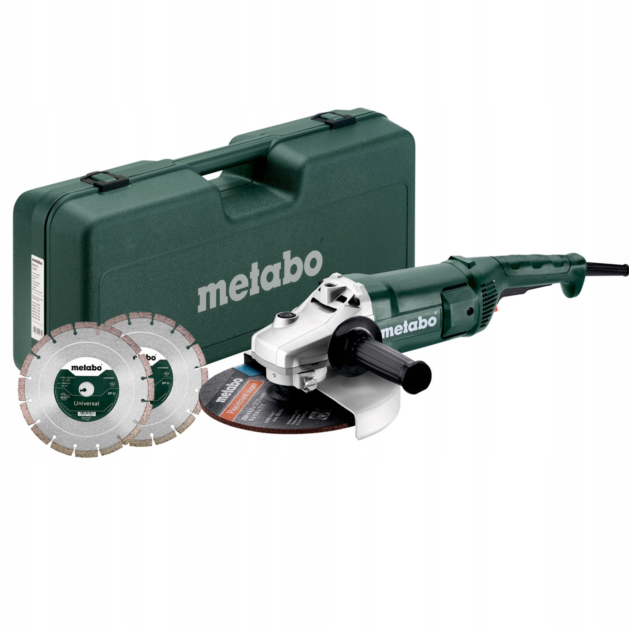 SZLIFIERKA KĄTOWA DUŻA METABO WE 2200-230 SET 230mm 2200W + 2 TARCZE DIAM | 691081000 | 4061792002470