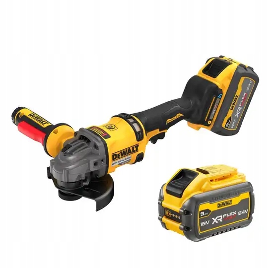 DEWALT SZLIFIERKA KĄTOWA 125mm 18V DCG418SHDX2 2x9,0Ah BL WŁĄCZNIK ŁOPA | DCG418SHDX2-QW | 5035048833919