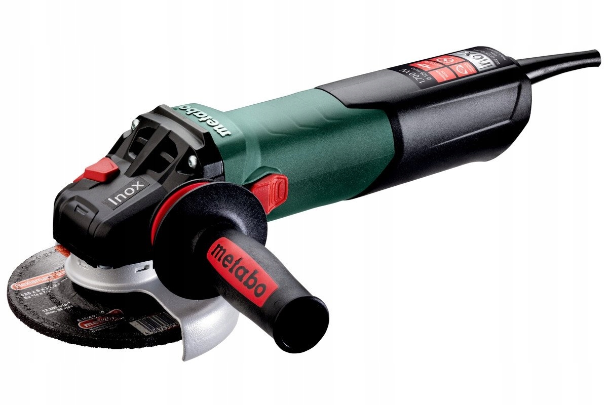 SZLIFIERKA KĄTOWA METABO WEV 17-125 QUICK INOX Z REGULACJĄ PRĘDKOŚCI | 600517000 | 4061792176225