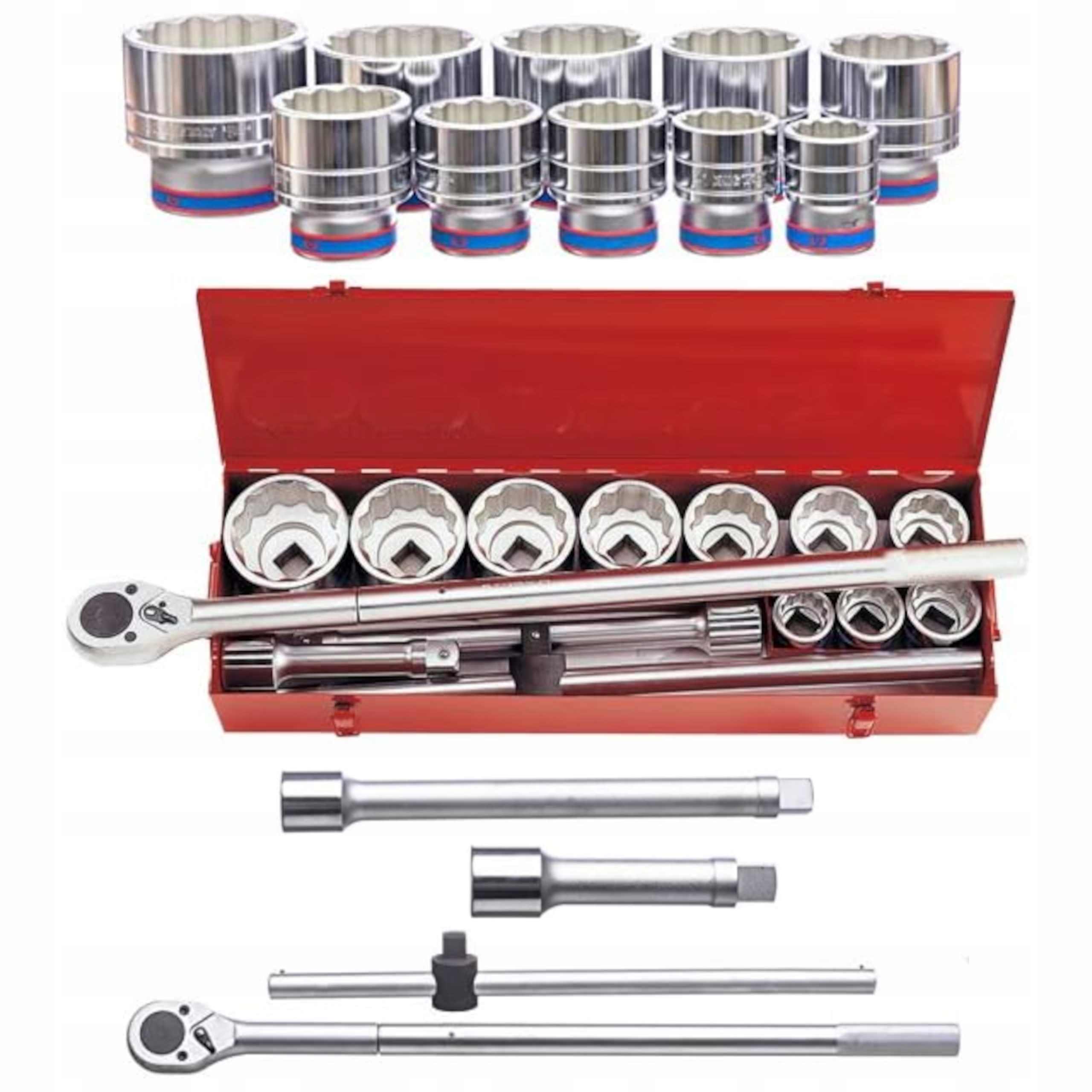 ZESTAW KLUCZY NASADOWYCH NASADEK 1" KING TONY 36-80MM 14EL. 8015MR 12-KĄTNE | 8015MR | 4710591928916