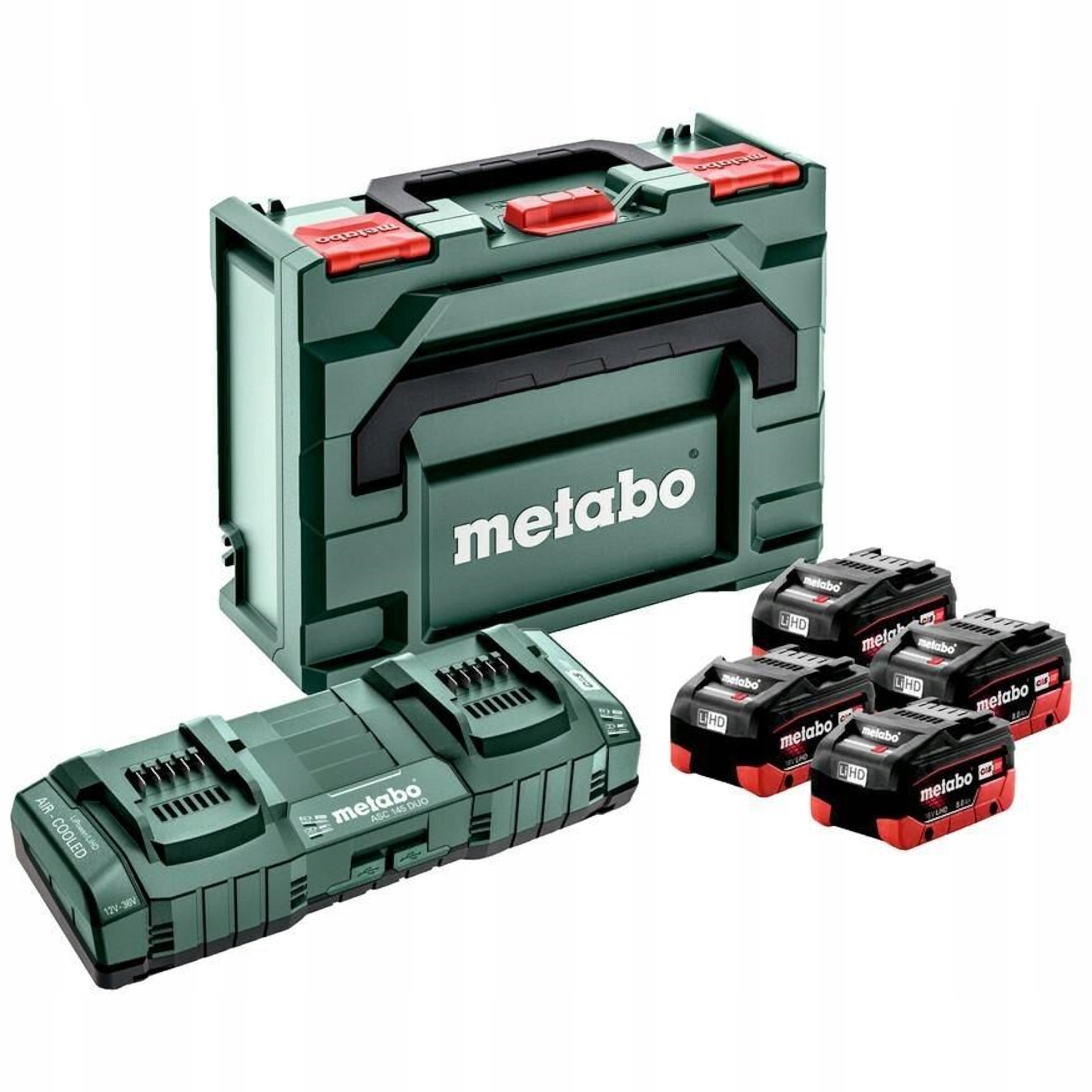 ZESTAW ZASILAJĄCY 18V METABO 4 X AKUMULATOR 8,0 LIHD + PODWÓJNA ASC 145 Duo | 685135000 | 4007430334923