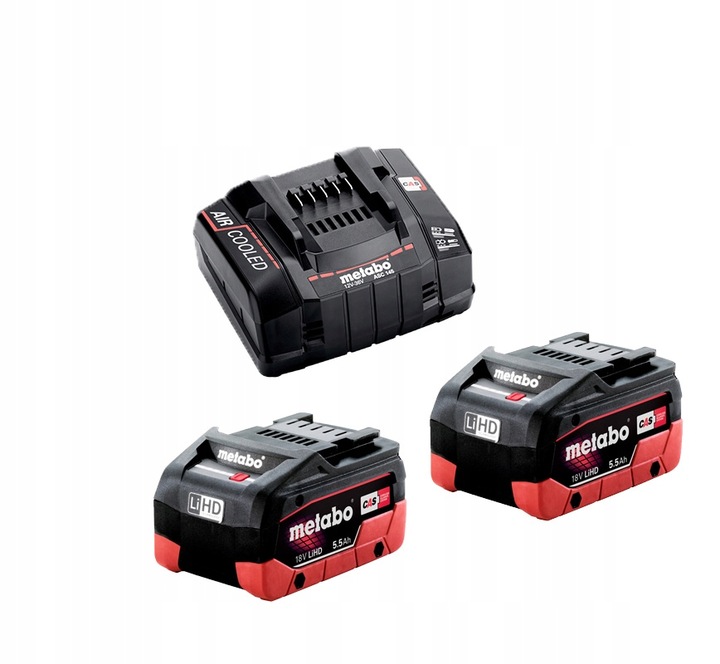 ZESTAW Metabo 2 akumulatory 5,5 Ah LIHD Szybka ładowarka ASC 145 685122000 | 685122000 | 4007430330383