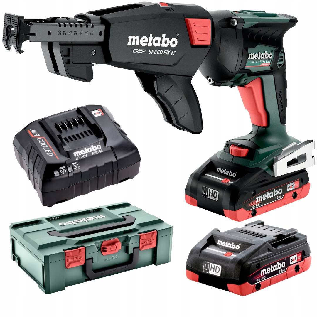 WKRĘTARKA Z MAGAZYNKIEM DO PŁYT G/K METABO TBS 18 LTX BL 5000 2X4,0 LiHD | 620063540 | 4061792206335