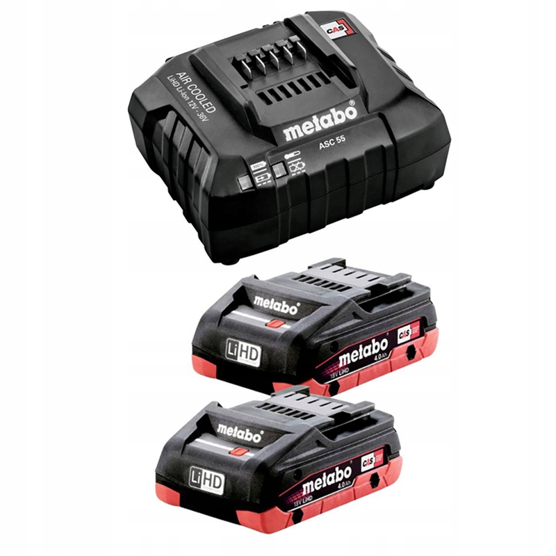 Metabo Zestaw 2× Akumulator LiHD 18V 4,0Ah + Ładowarka ASC 55 (685163000) | 685163000 | 4061792123014