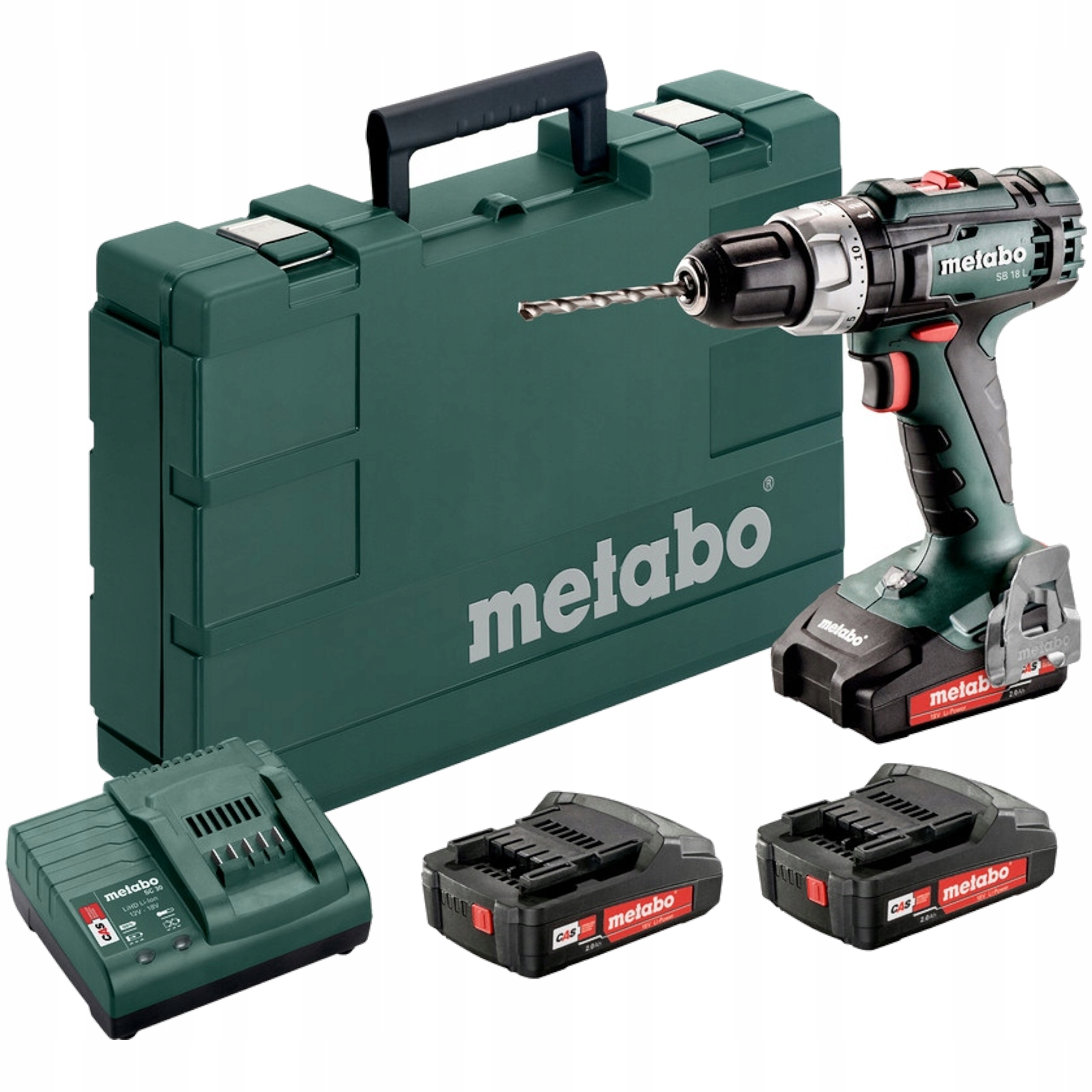 Metabo Wiertarko-Wkrętarka udarowa SB 18 L 3×2,0 Ah Li-Power + walizka | 602317540 | 4007430327444