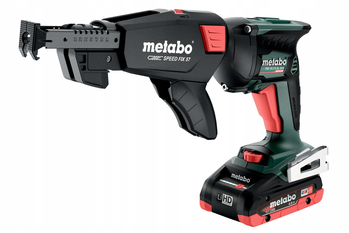 WKRĘTARKA Z MAGAZYNKIEM DO PŁYT G/K METABO TBS 18 LTX BL 5000 2X4,0 LiHD | 620063540 | 4061792206335