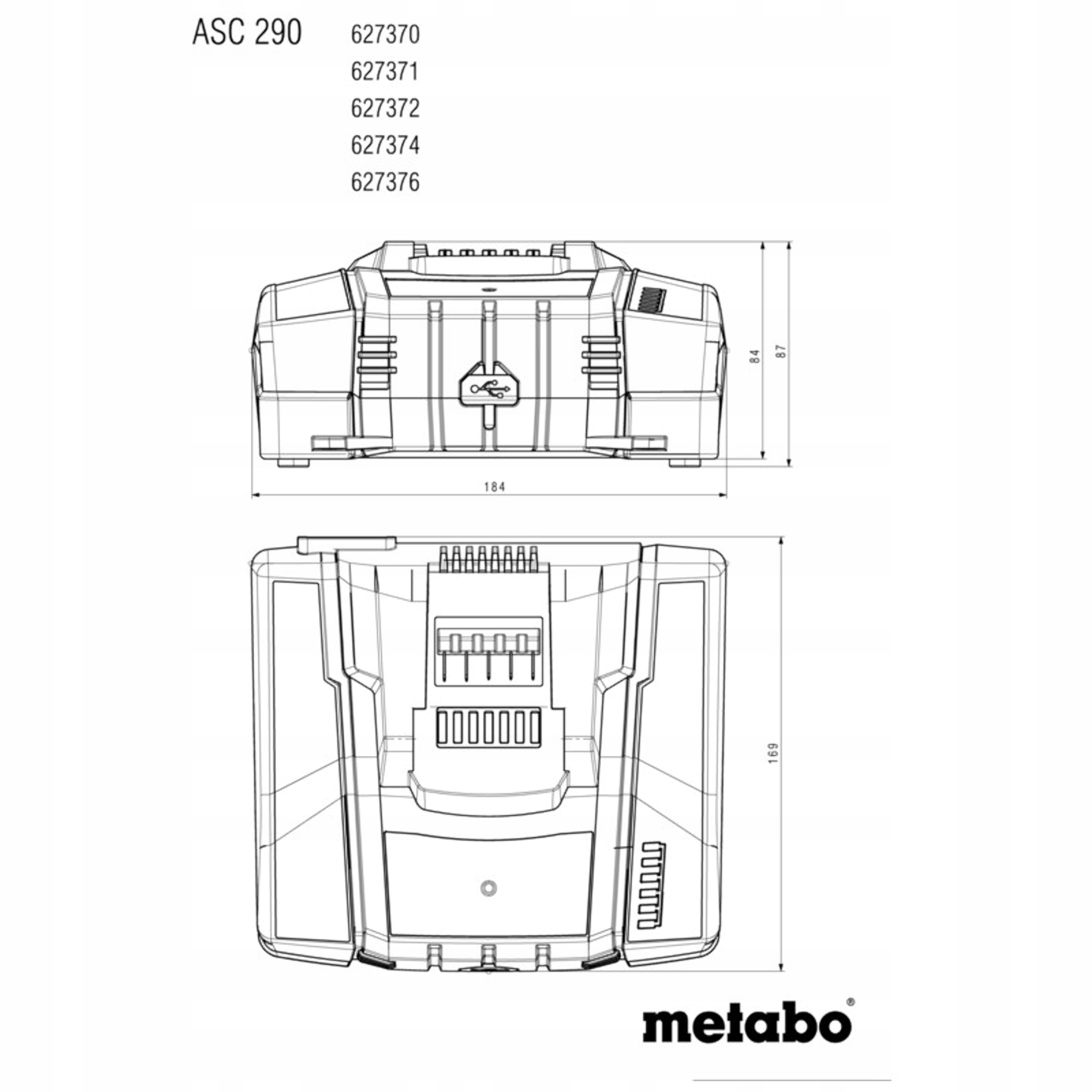 SZYBKA ŁADOWARKA METABO ASC 290, 12-36 V AIR COOLED 18V 16A | 627370000 | 4061792254688