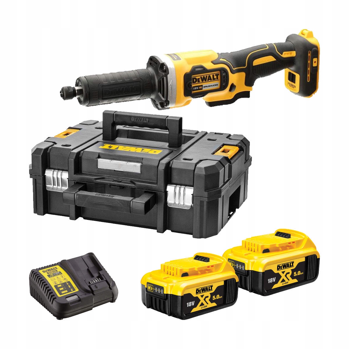 AKUMULATOROWA SZLIFIERKA PROSTA DEWALT DCG426P2 18V XR 2 X 5,0Ah | DCG426P2-QW | 5035048681565