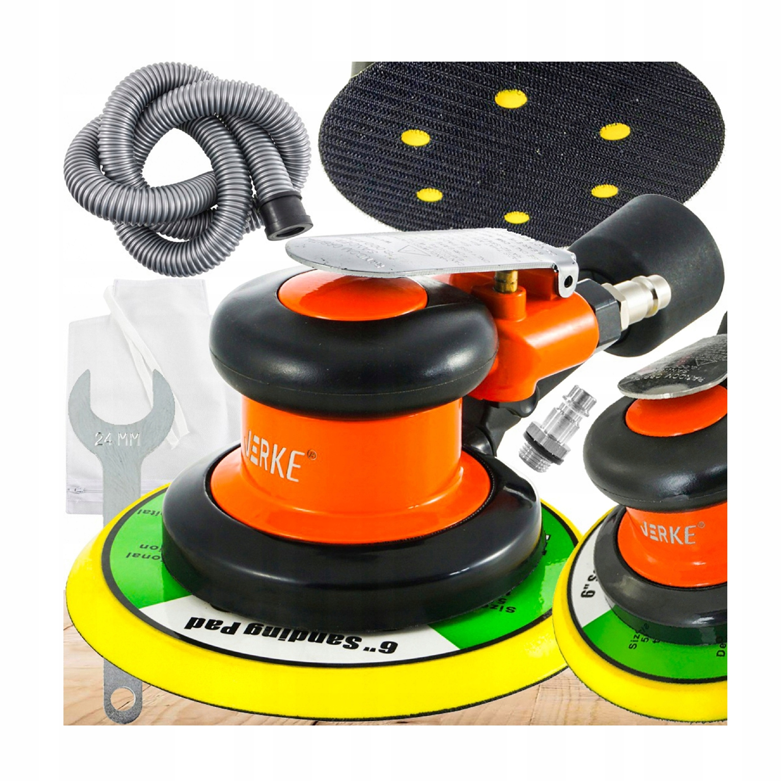 SZLIFIERKA OSCYLACYJNA PNEUMATYCZNA MIMOŚRODOWA DO DREWNA METALU 150mm 5mm | V81401 | 5902963493965