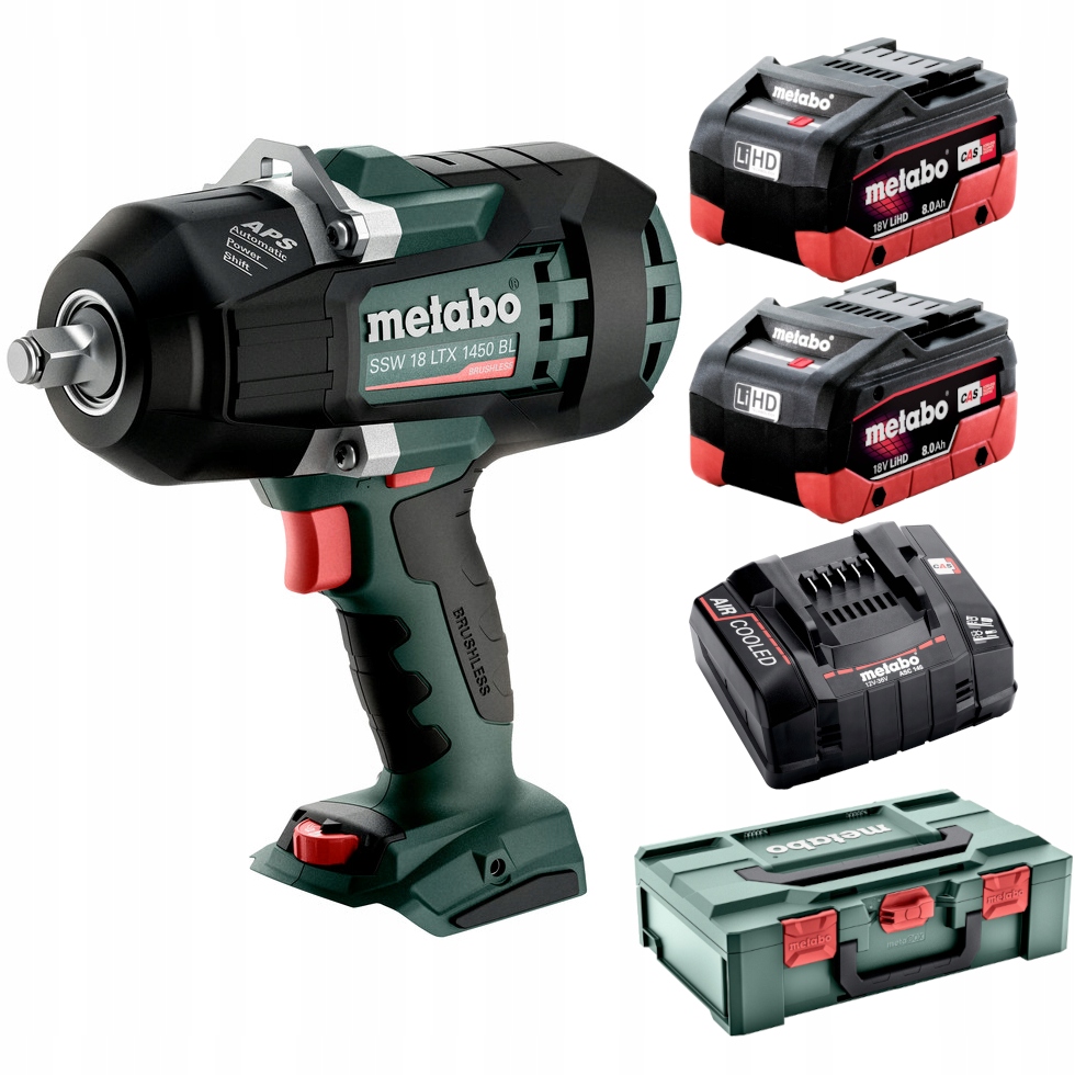 KLUCZ UDAROWY METABO SSW 18 LTX 1450 BL 1/2" 18V 2x AKUMULATOR 8,0 Ah LiHD | 602401810 | 4061792202405