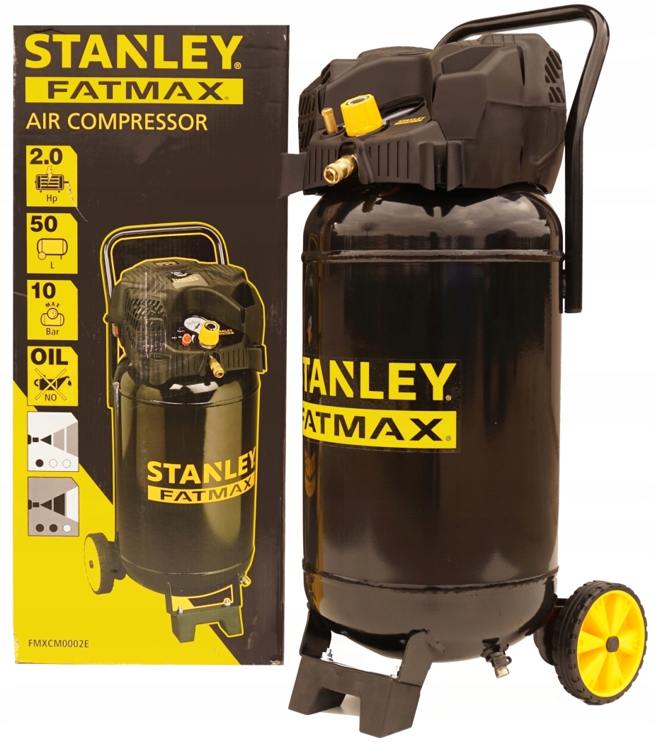 STANLEY FATMAX KOMPRESOR PIONOWY BEZOLEJOWY SPRĘŻARKA 50L 8117210STF502 | 8117210STF502 | 8016738763850