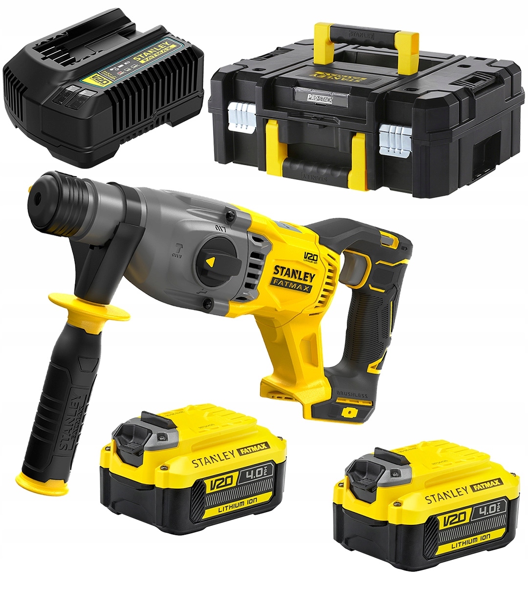 MŁOTOWIERTARKA AKUMULATOROWA SDS+ STANLEY FATMAX V20 SFMCH900M22 2x4,0Ah | SFMCH900M22-QW | 5035048728536