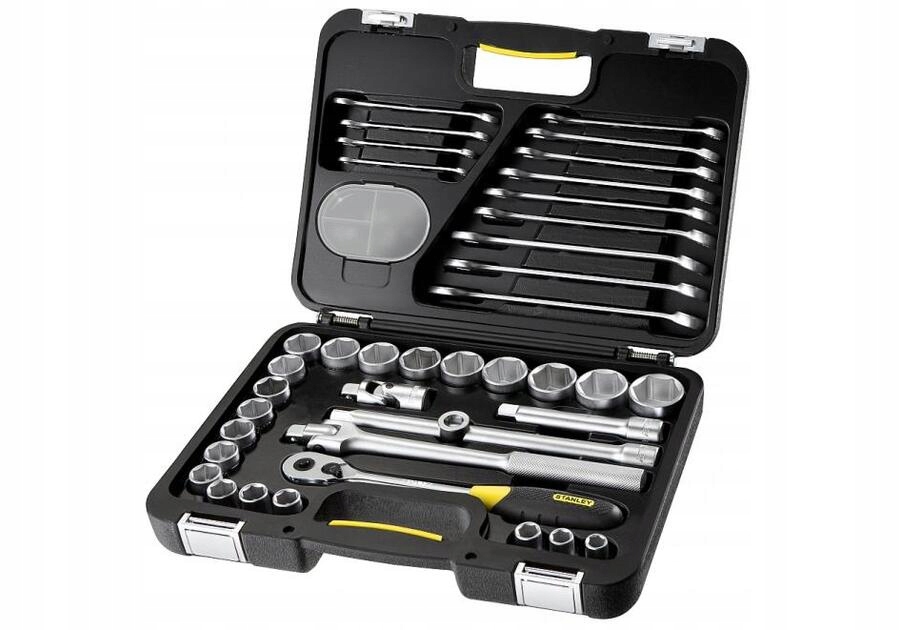ZESTAW KLUCZY NASADOWYCH KLUCZ PŁASKO OCZKOWE 40el. 1/2" STANLEY 1-99-056 | 1-99-056 | 3253561990564