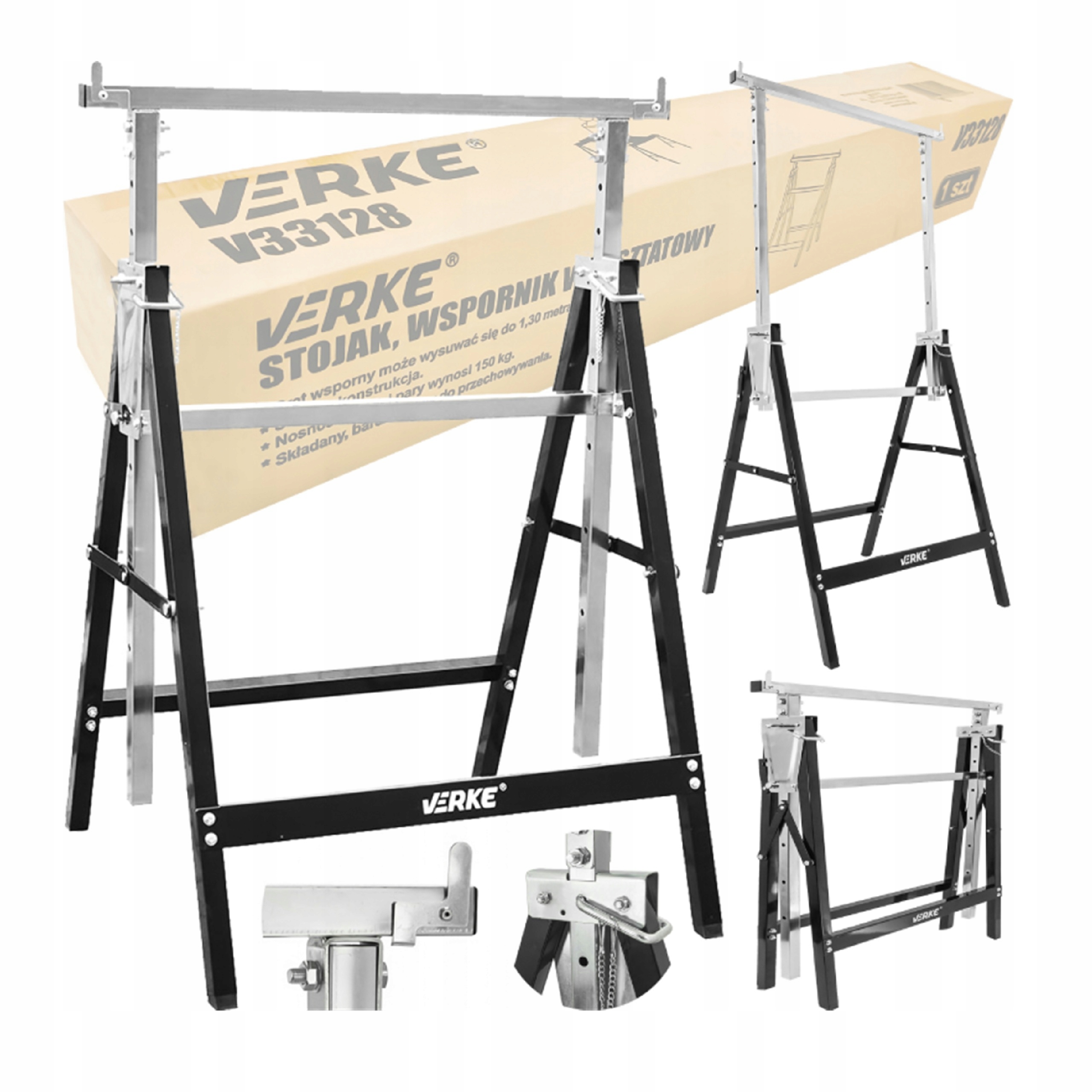 KOBYŁKA STOJAK KOZA KOZIOŁEK WARSZTATOWY SKŁADANY PODSTAWKA REGULOWANY | V33128 | 5904673572541