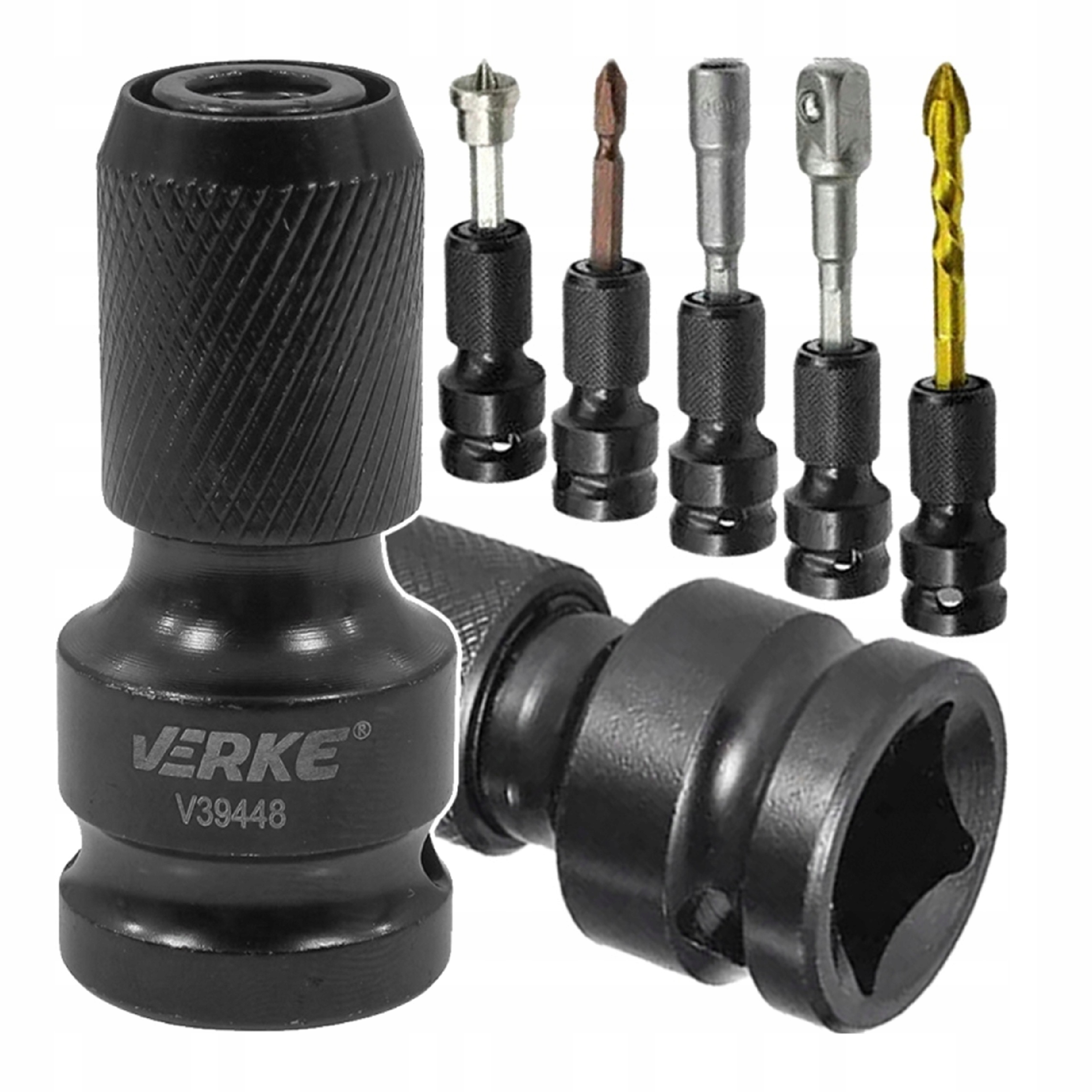 ADAPTER PRZEJŚCIÓWKA KLUCZY UDAROWYCH WIERTEŁ BITÓW GRZECHOTKĘ 1/2 1/4 HEX | V39448 | 5904673572602