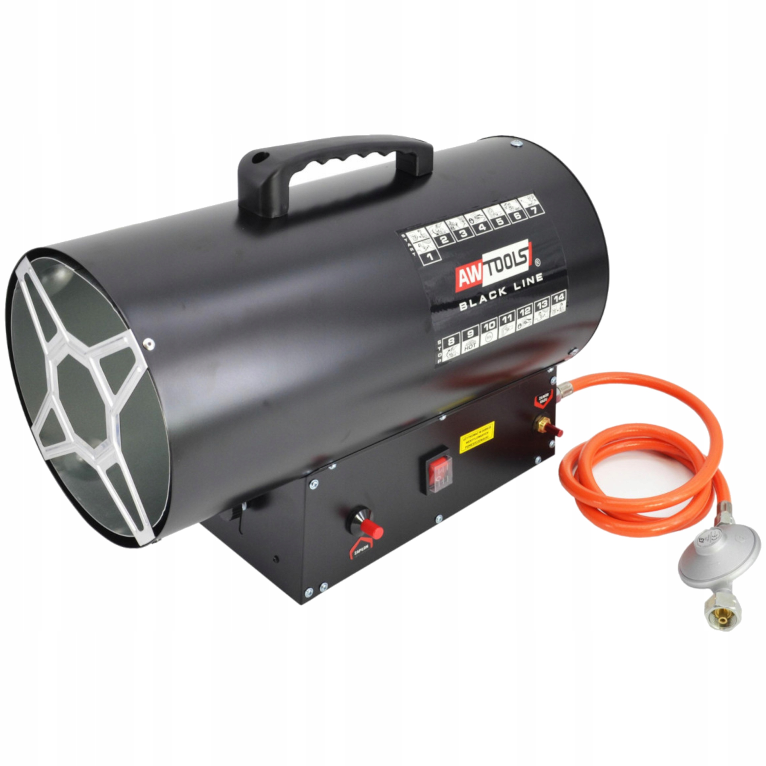 NAGRZEWNICA GAZOWA NA BUTLE DMUCHAWA 30KW GRZEJNIK PIECYK WAŻ REDUKTOR HG30 | AW85731BL | 5903678617448