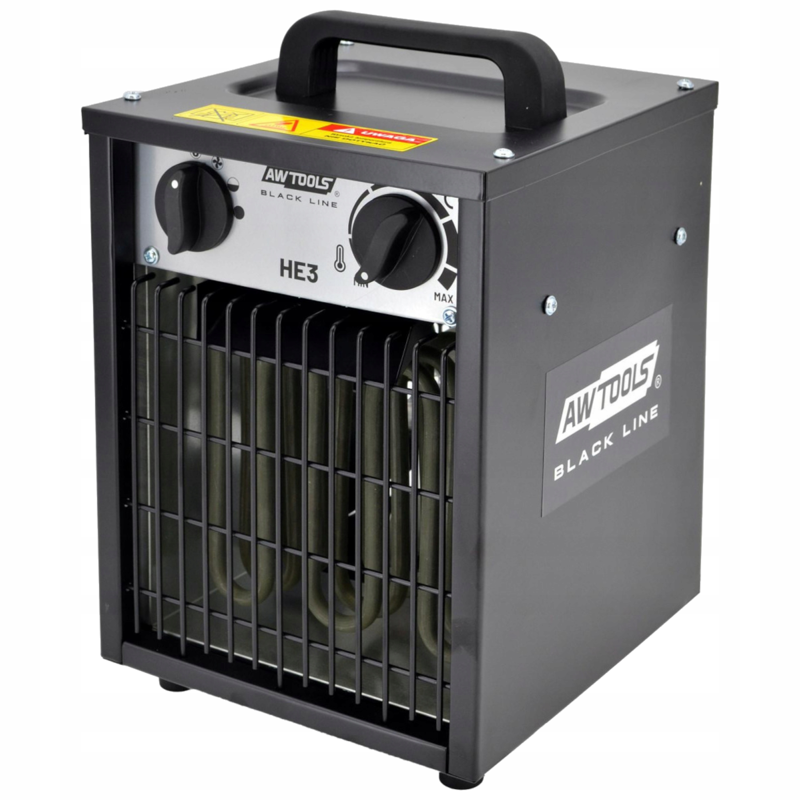 NAGRZEWNICA ELEKTRYCZNA 3KW DMUCHAWA TERMOWENTYLATOR FARELKA WENTYLATOR HE3 | AW85701BL | 5903678617387