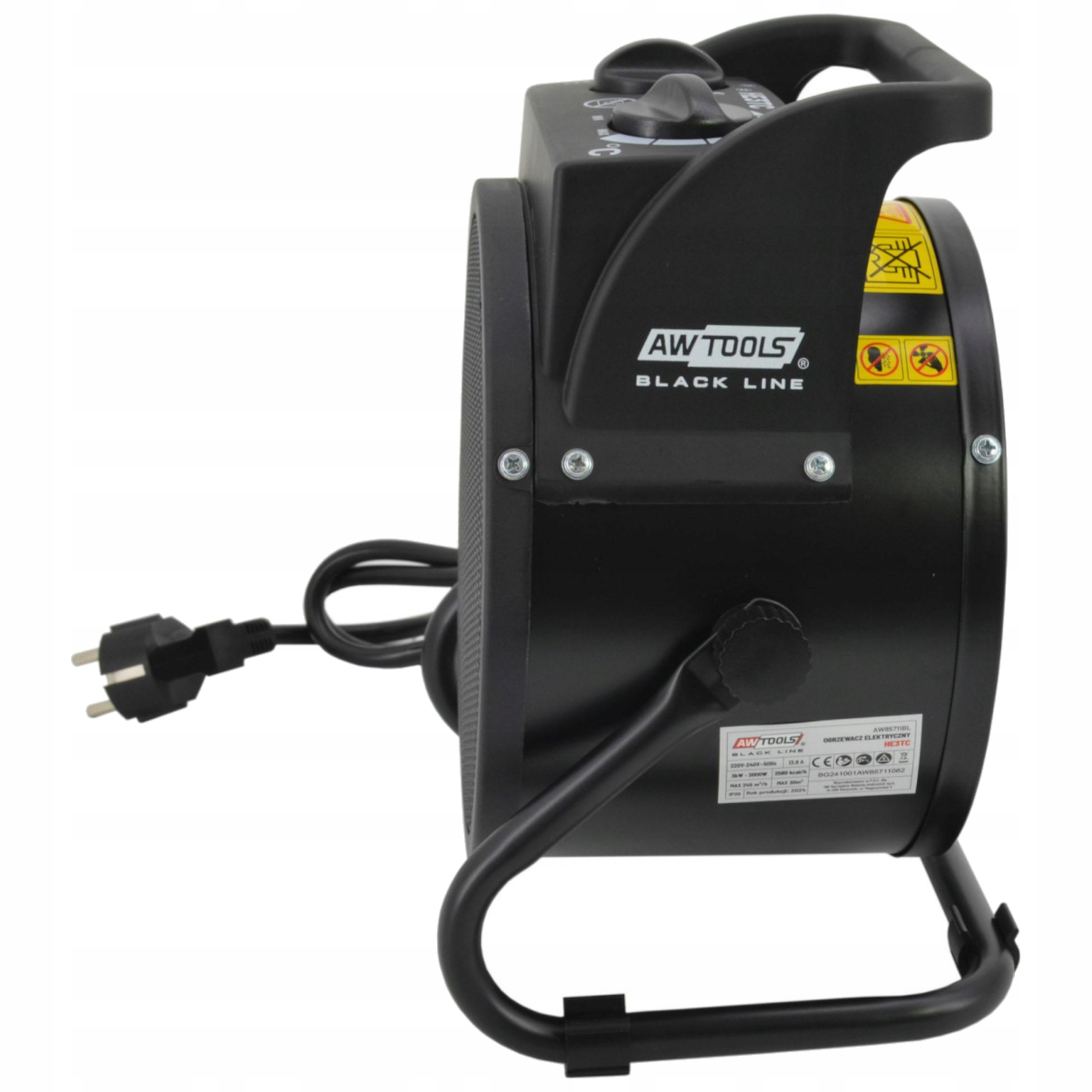 NAGRZEWNICA ELEKTRYCZNA CERAMICZNA 3000W FARELKA TERMOSTAT TUBA HE3TC | AW85711BL | 5903678624514