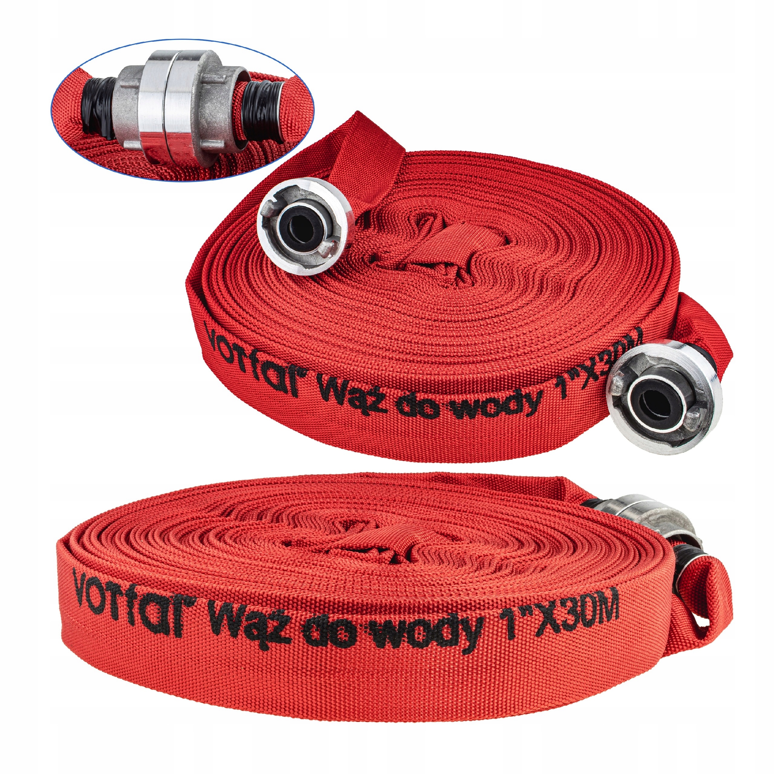 WĄŻ STRAŻACKI PARCIANY DO BRUDNEJ WODY SZAMBA SZYBKOZŁĄCZKA 1" 30M 8 BAR | V09362 | 5905475662621