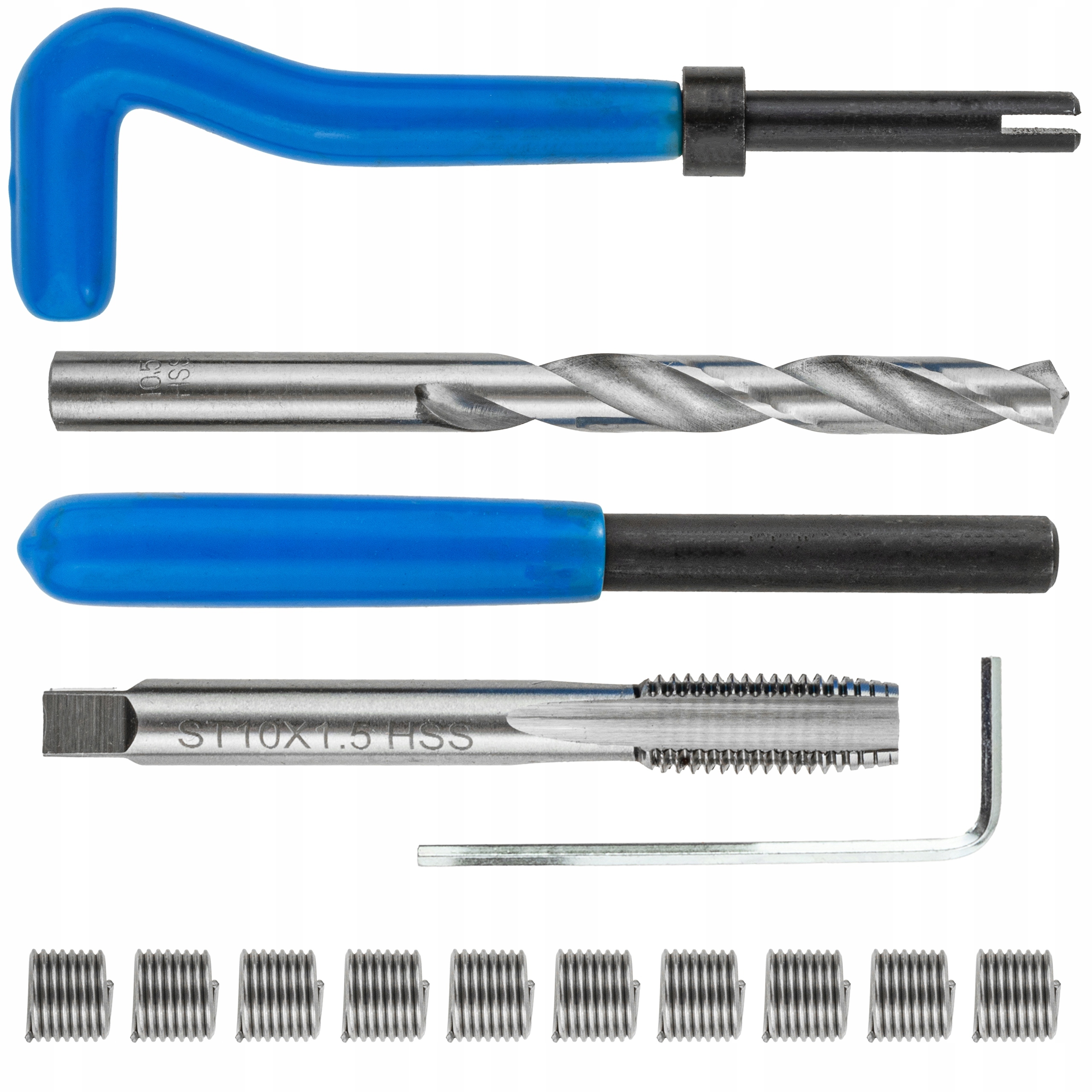 ZESTAW NAPRAWCZY DO GWINTÓW M10X1.5 NAPRAWY ZERWANYCH GWINTU 10 SPRĘZYNEK | V07073 | 5907737323127