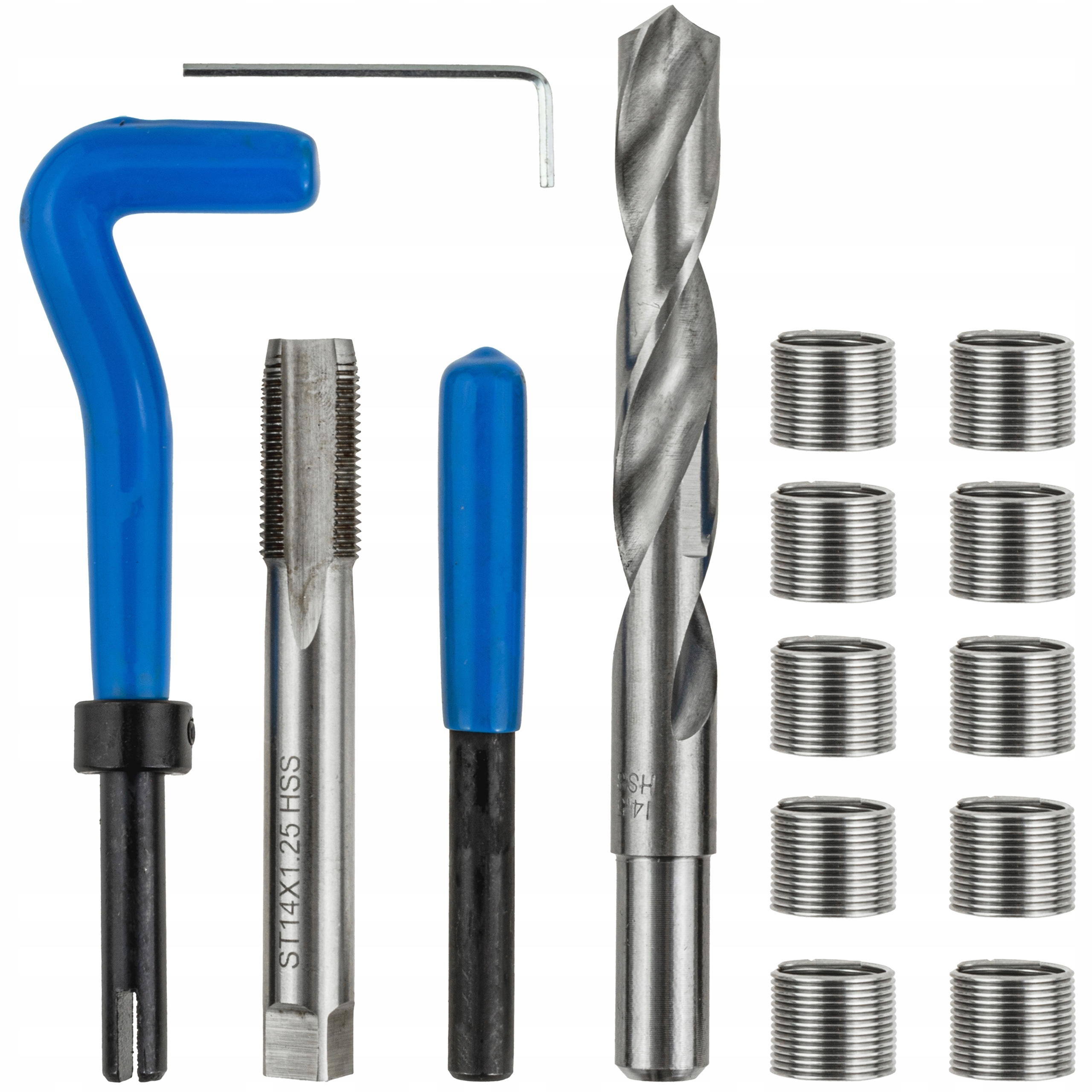 ZESTAW NAPRAWCZY DO GWINTÓW M14X1.25 NAPRAWY ZERWANYCH GWINTU 10 SPRĘŻYNEK | V077080 | 5905475664434