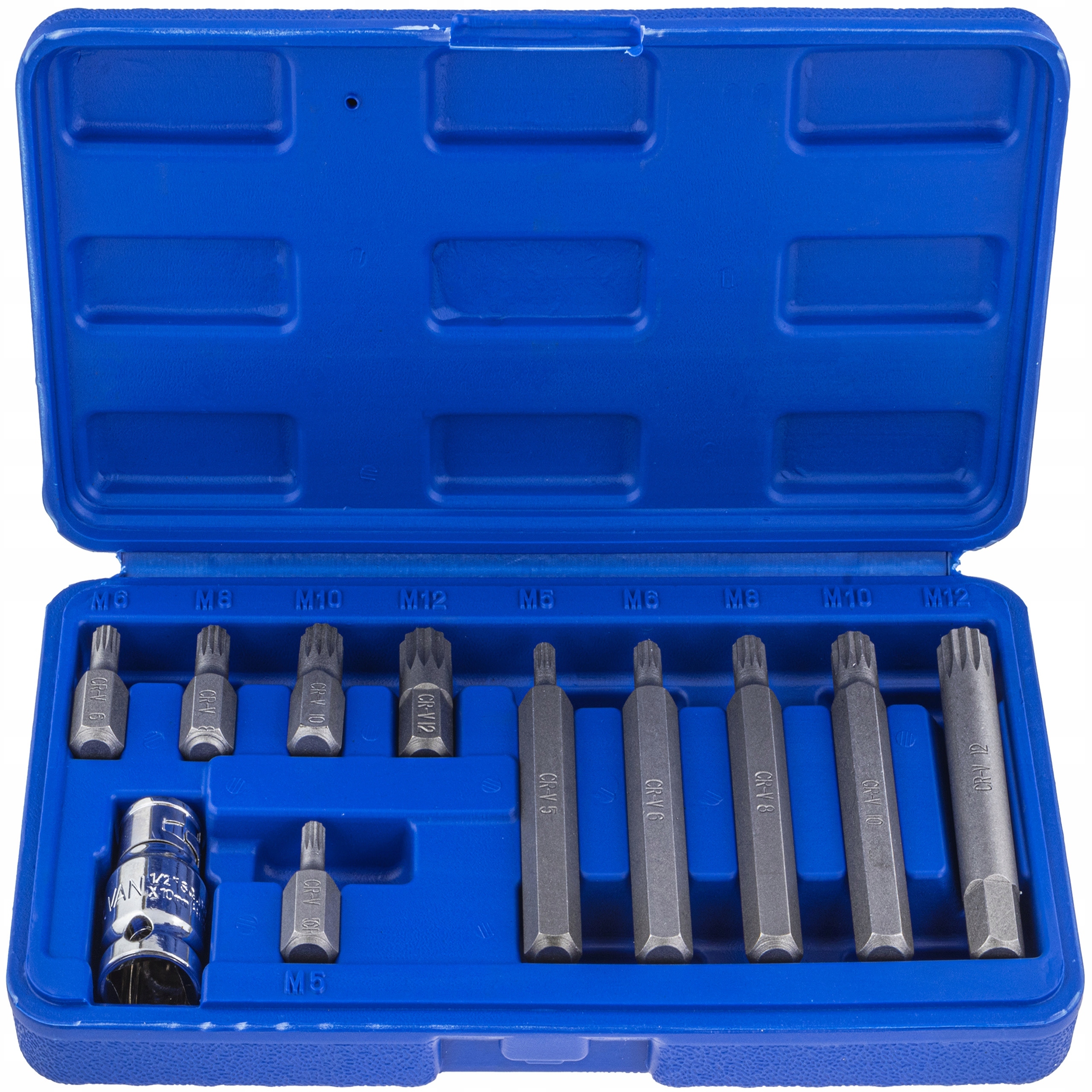 KLUCZE KOŃCÓWKI WKRĘTAKOWE BITY SPLINE M5-M12 3/8 1/2 11 EL 30MM 75MM | V08408 | 5905475661716