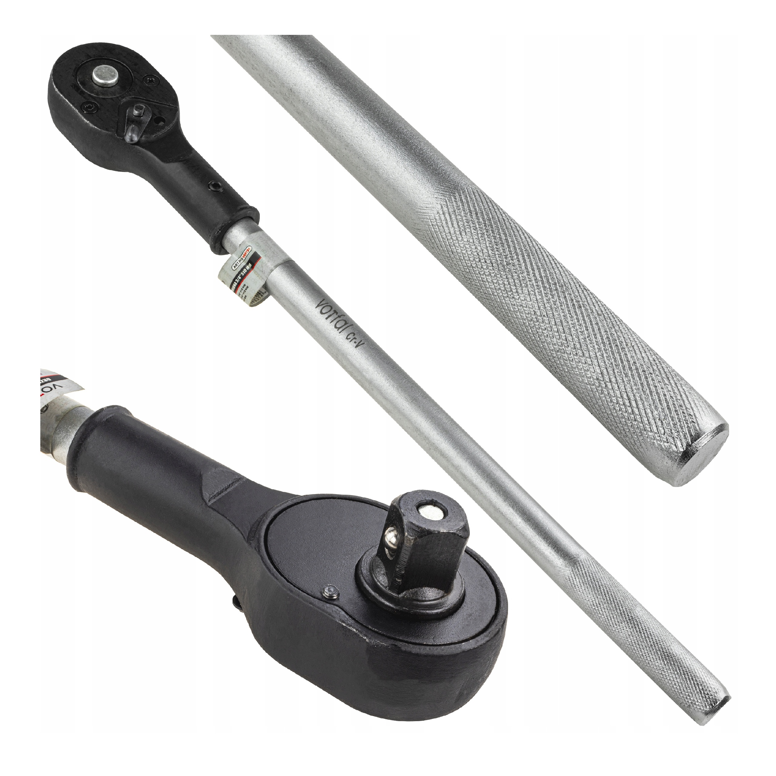 GRZECHOTKA DWUKIERUNKOWA Z RADEŁKOWANIEM 3/4" 24 ZĘBY 510MM STAL CR-V DŁUGA | V08791 | 5905475663314