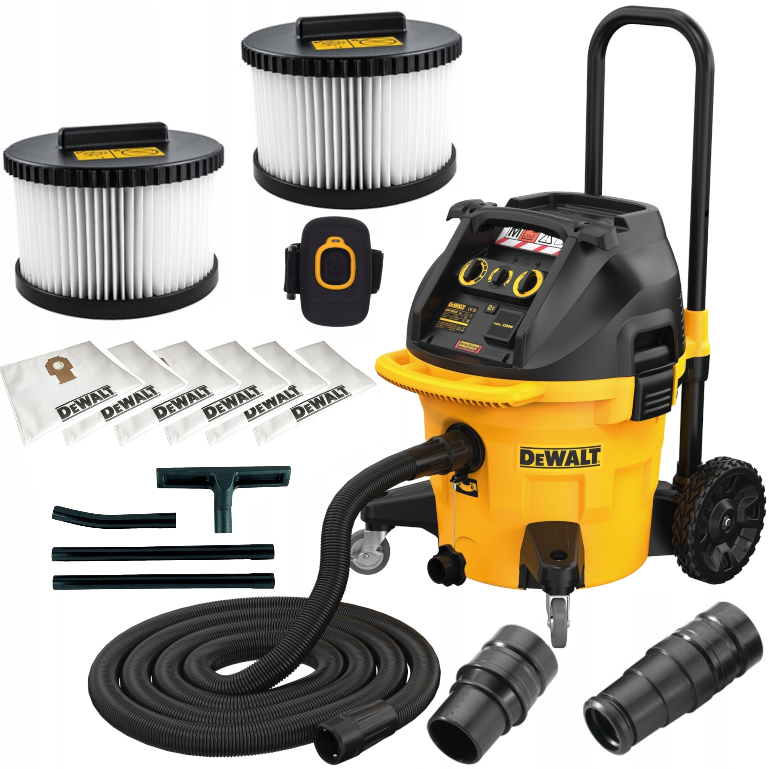 ODKURZACZ BUDOWLANY PRZEMYSŁOWY DEWALT DWV905MKIT 1400W 38L OSTRZĄSANIE | DWV905MKIT-QS | 5035048807873