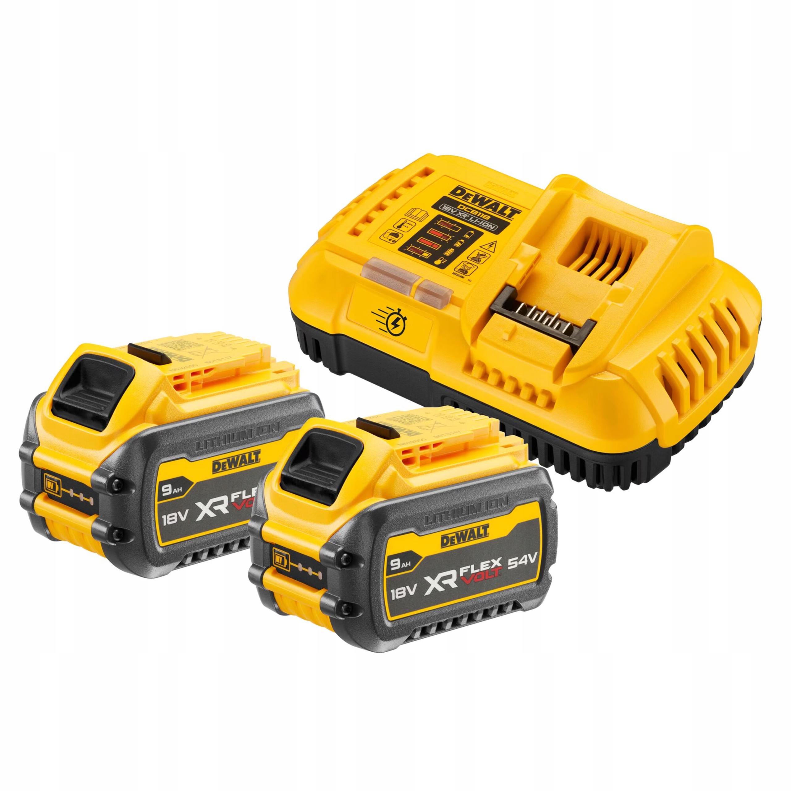 DeWalt DCB118X2 2 Akumulatory 18-54V/9.0-3.0Ah + Szybka Ładowarka 8A DCB118 | DCB118X2-QW | 5035048664797