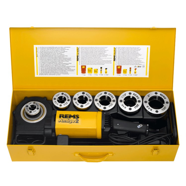 GWINTOWNICA DO RUR REMS AMIGO 2 ZESTAW Z 6 GŁOWICAMI 1/2" - 2" + WALIZKA | RS540020R220 | 4039976051217