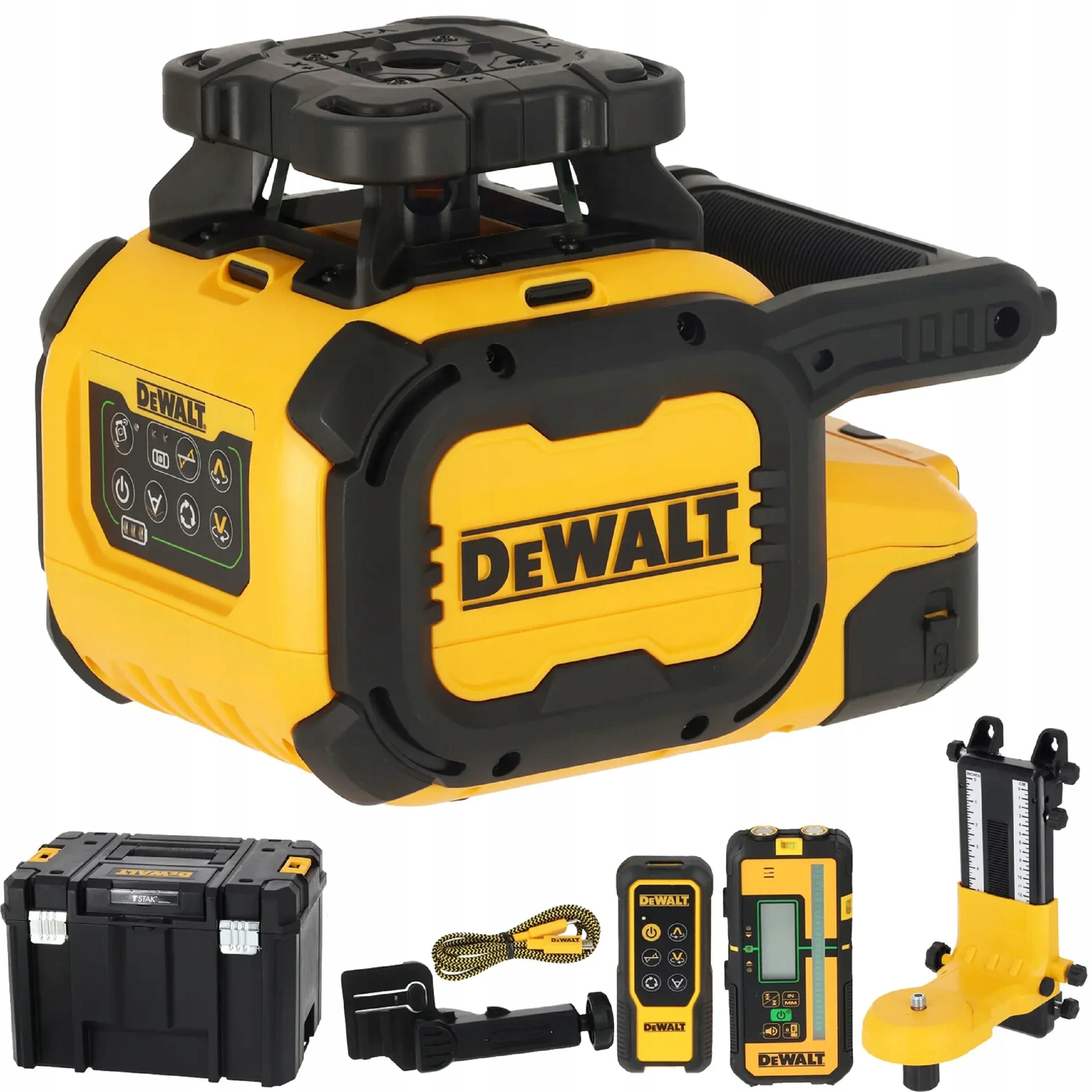 Laser Rotacyjny DeWALT DCLE15221G Zielony 600m Detektor Walizka USB IP66 | DCLE15221G-QW | 5054905336257