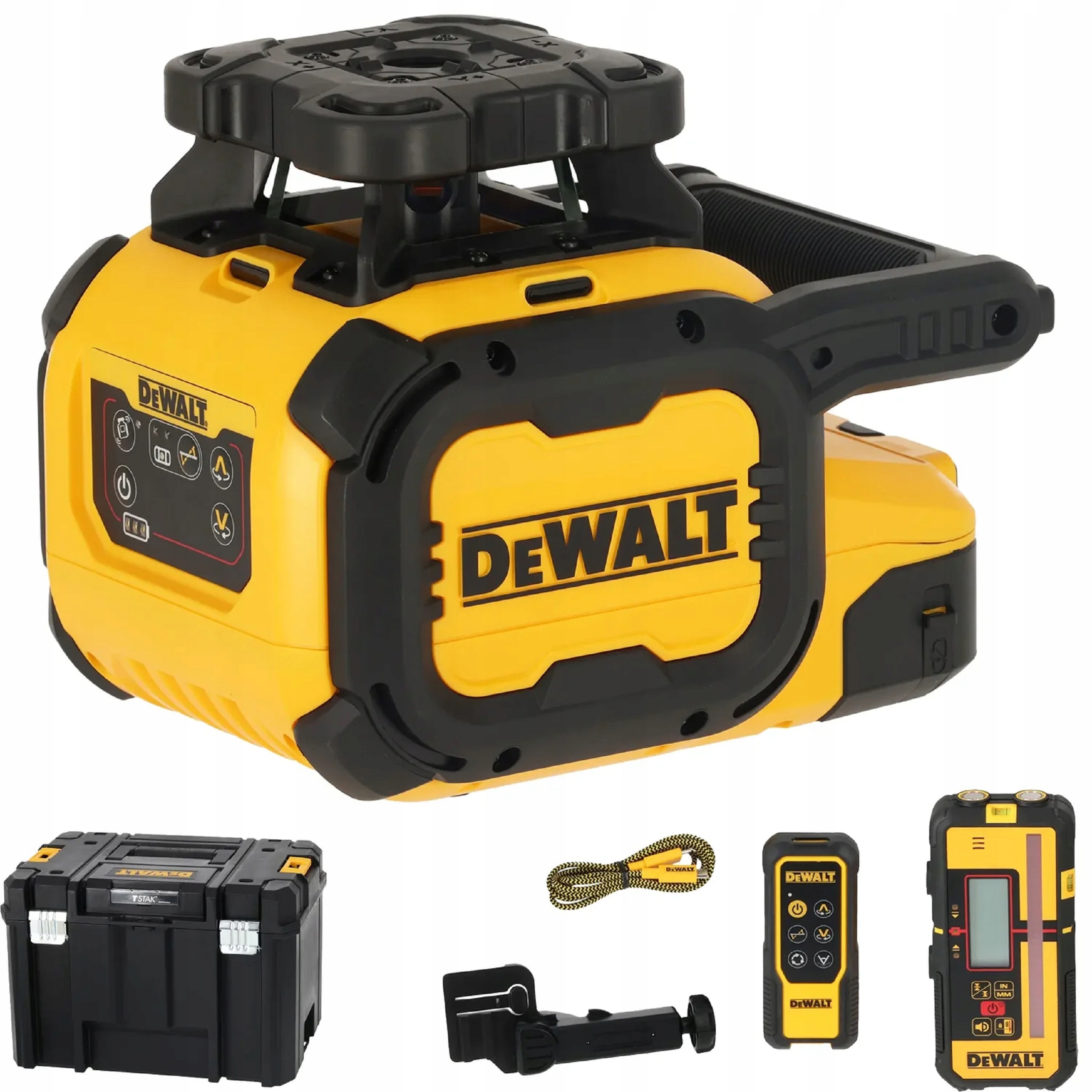 Laser Rotacyjny DeWALT DCLE15211R Czerwony 600m Detektor Walizka USB IP66 | DCLE15211R-QW | 5054905336196