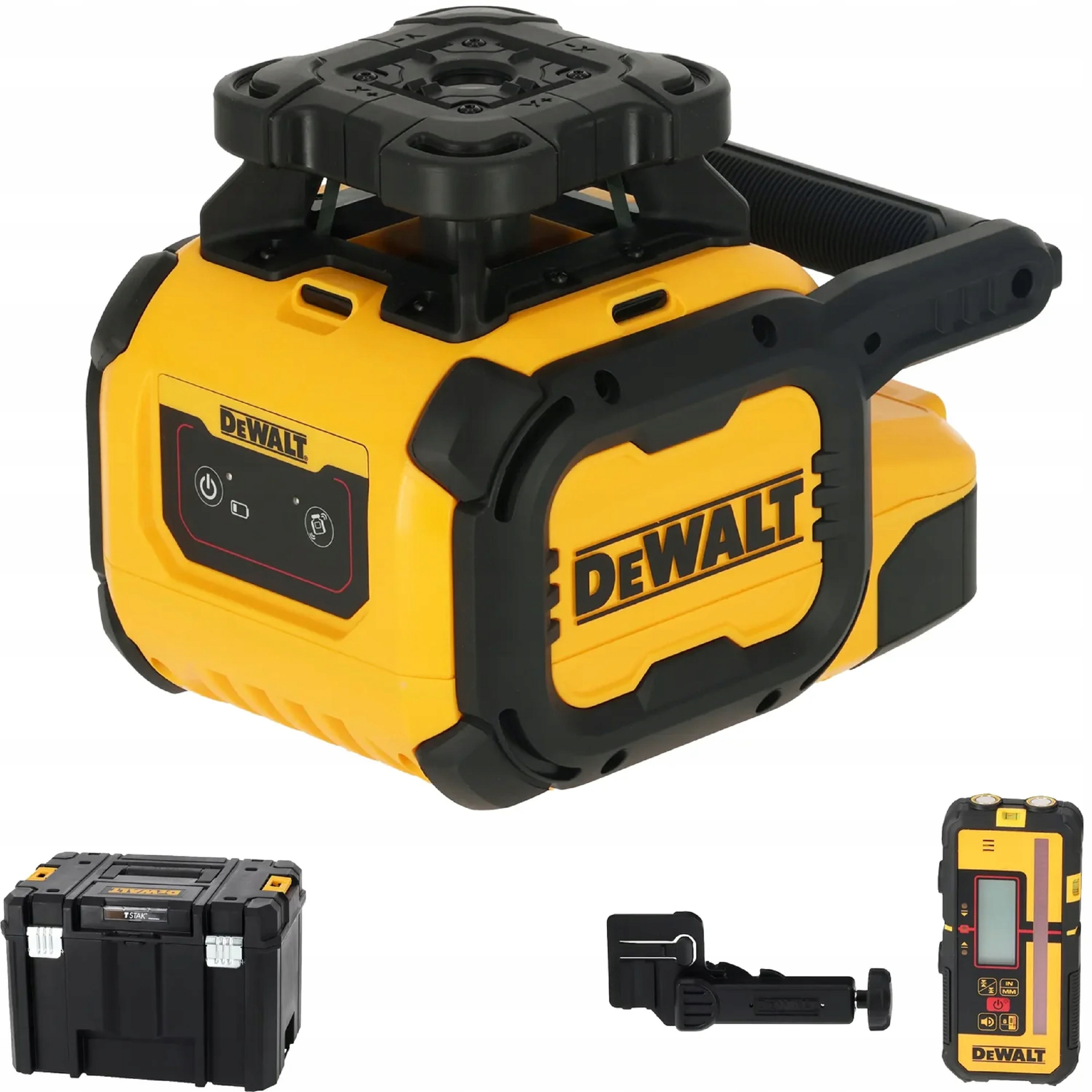 Laser Obrotowy DeWALT DCLE05211R Czerwony 600m IP66 + DETEKTOR 2 X LR20 | DCLE05211R-XJ | 5054905336165
