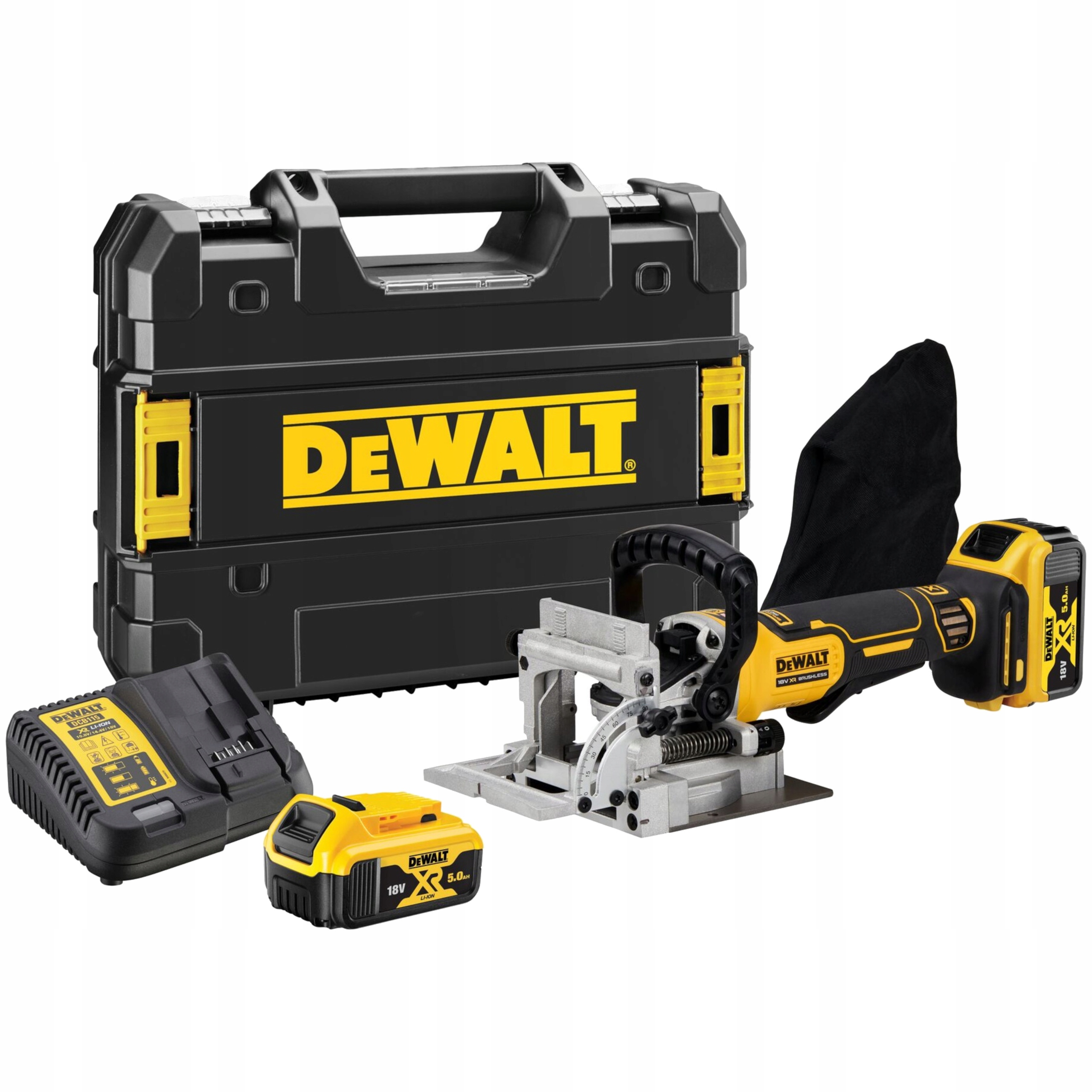 Frezarka do Wpustów Lamelownica DeWALT DCW682P2 18V XR 2x5.0Ah Lamello | DCW682P2-QW | 5035048752944