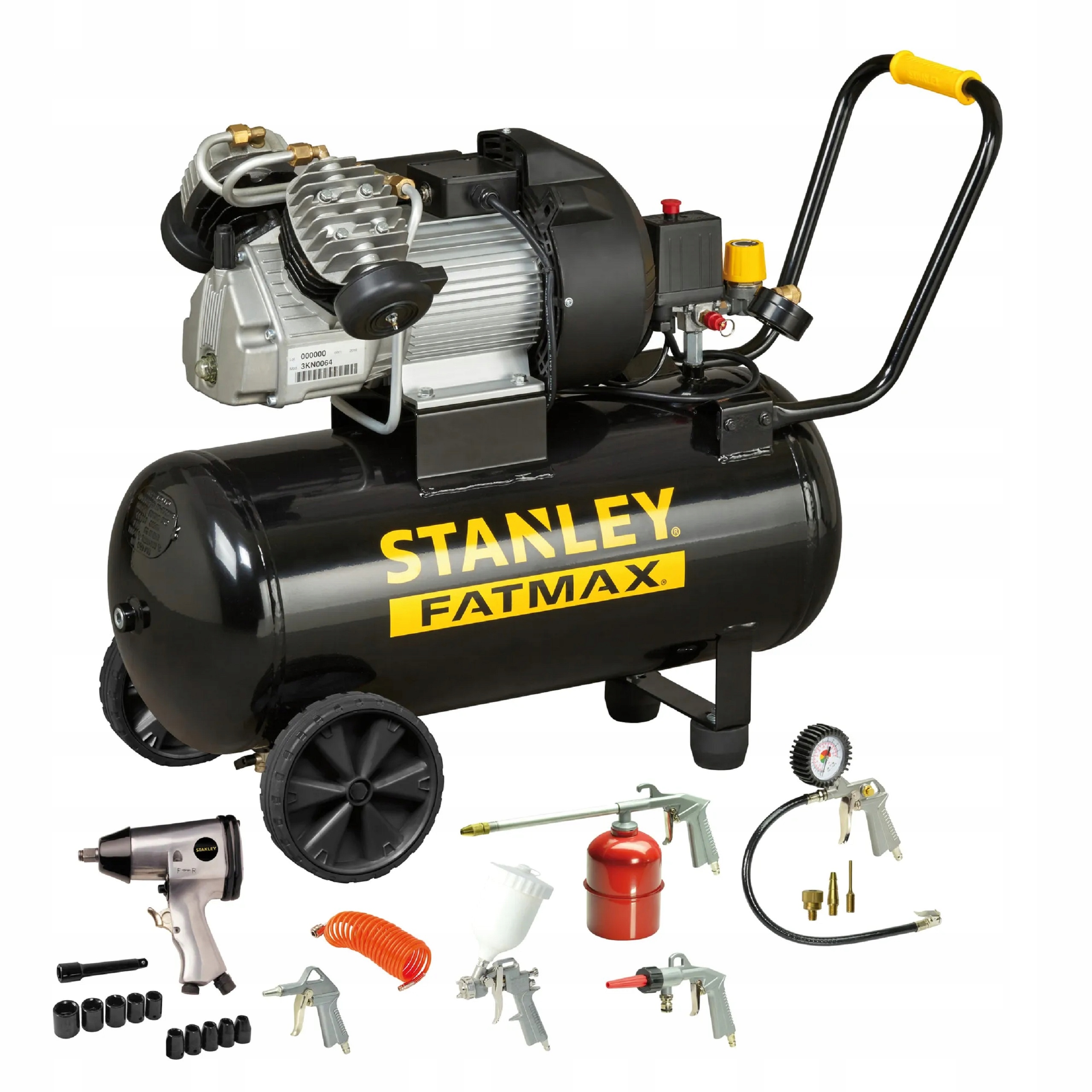 Kompresor Olejowy Stanley Fatmax 50L VDC 10bar Zestaw Akcesoriów STF552 3KM | 8119500STF552+KIT | 8016738764994