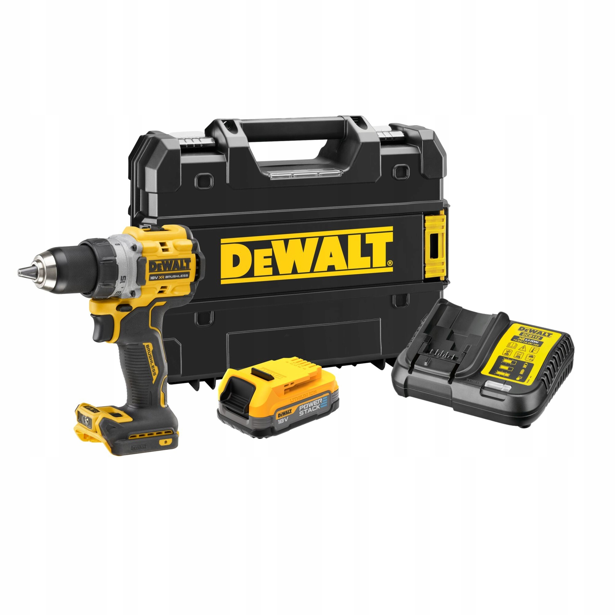 Wiertarko-Wkrętarka DeWALT DCD800E1T 18V 90Nm PowerStack 1x1,7Ah BL | DCD800E1T-QW | 5035048788165