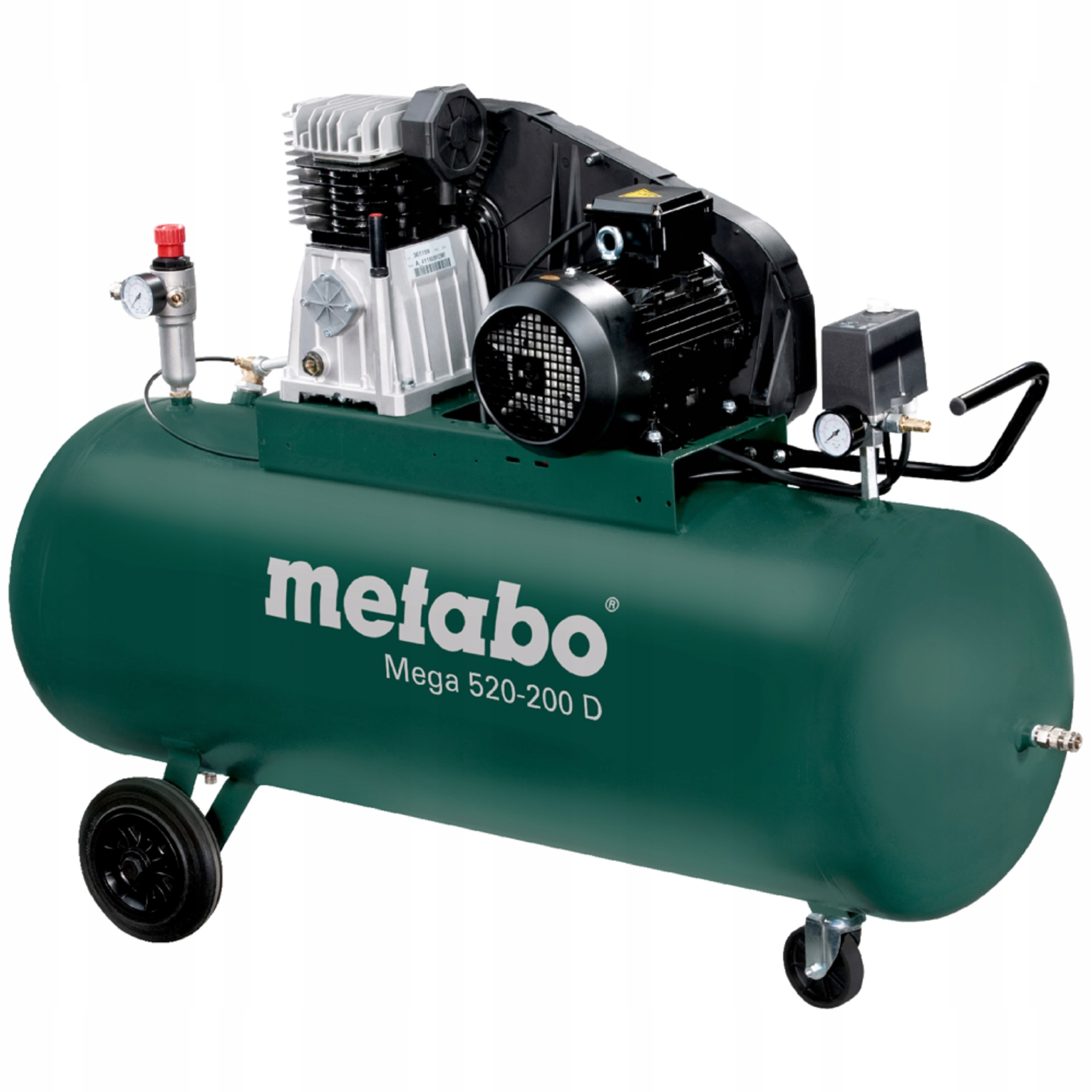 Kompresor Metabo Mega 520-200 D 200L 400V Pasowy 10bar Sprężarka Tłokowa | 601541000 | 4007430244789