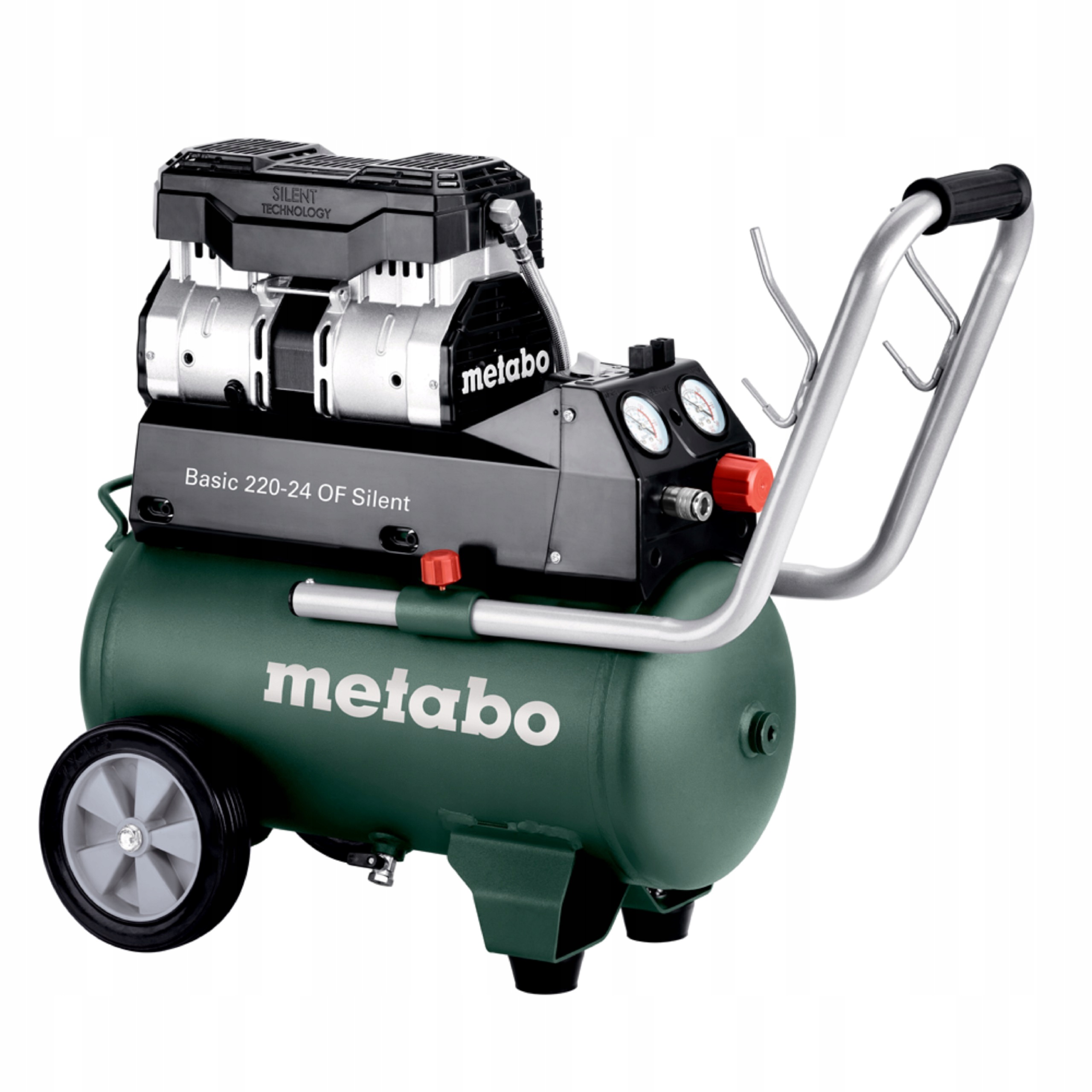 Kompresor Bezolejowy Metabo Basic 220-24 OF Silent 24L Cichy Sprężarka | 601593000 | 4061792270169