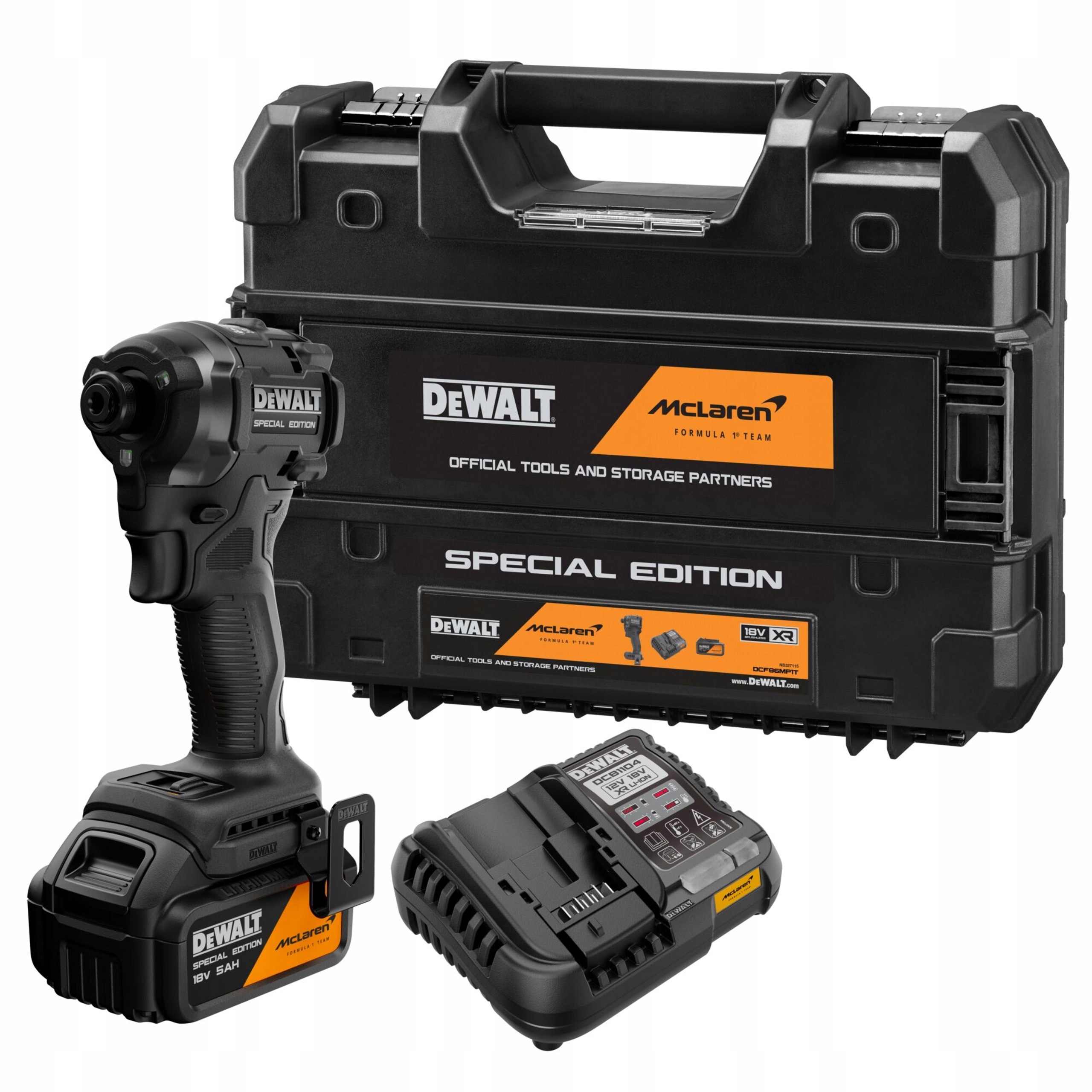 Zakrętarka Udarowa DeWALT DCF86MP1T x McLaren F1 205Nm 1x5Ah TSTAK DCF86M | DCF86MP1T-QW | 5054905332945