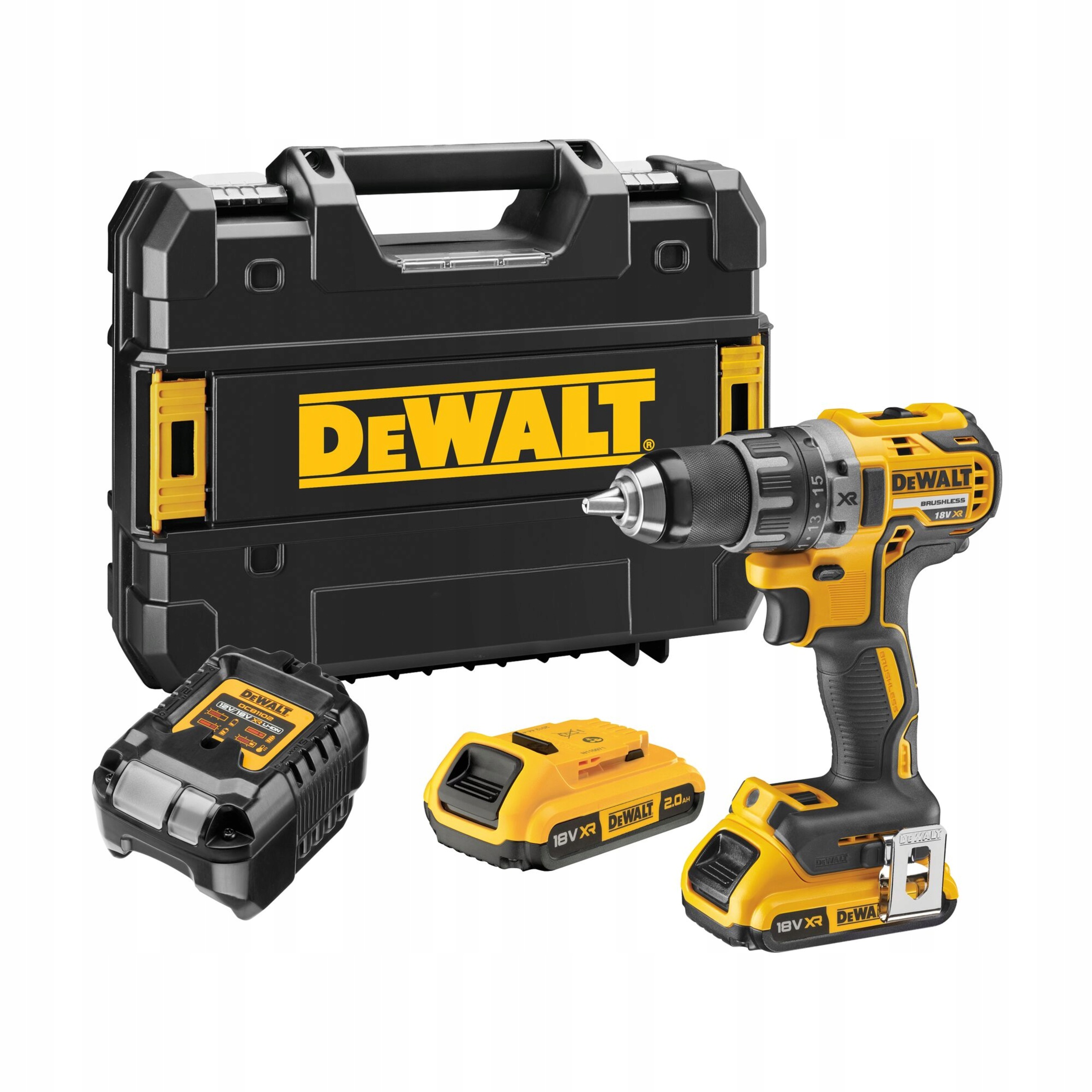 Wiertarko-Wkrętarka DeWALT DCD791D2-QW 18V 70Nm 2x2Ah TSTAK Bezszczotkowa | DCD791D2-QW | 5035048616239