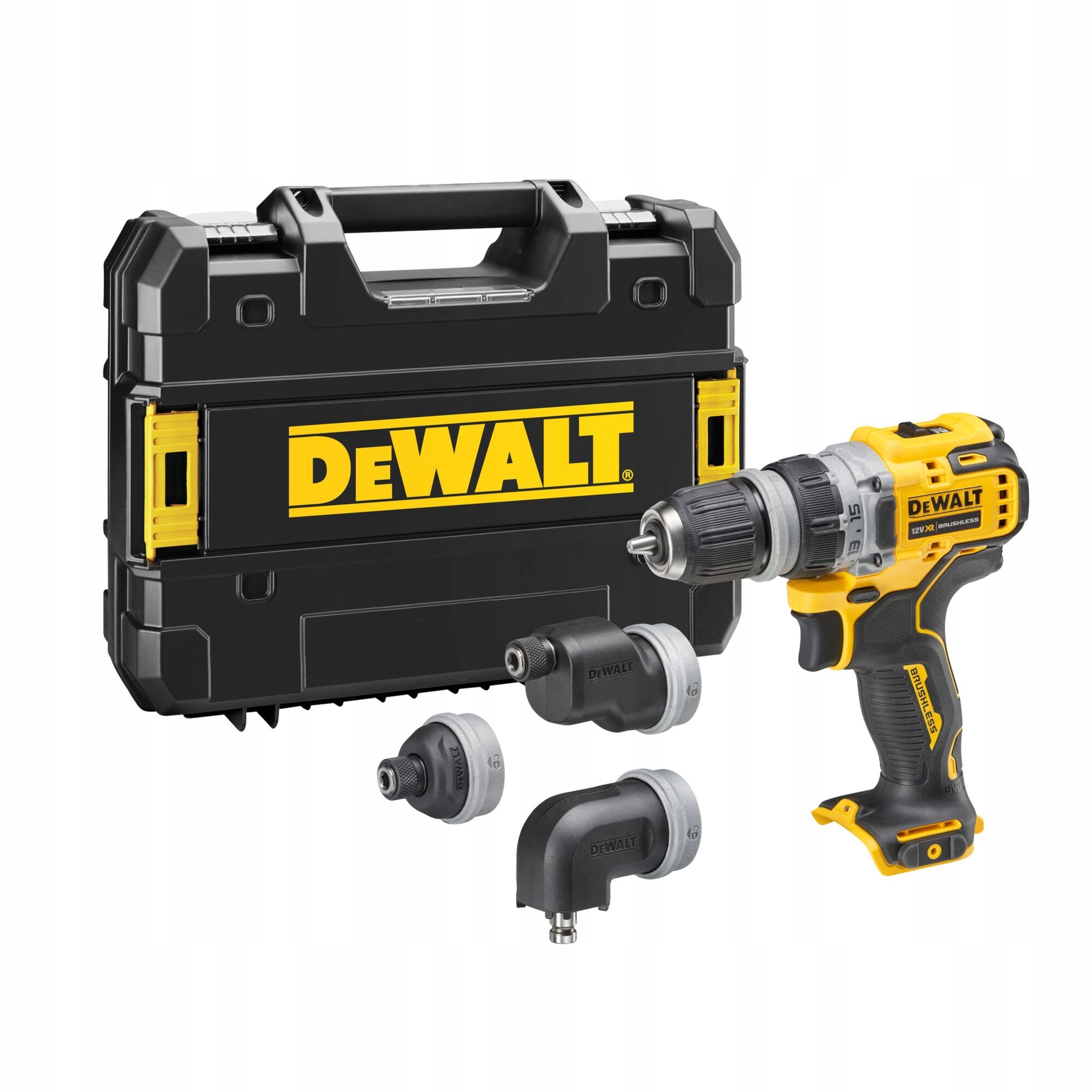 Wiertarko-Wkrętarka DeWALT DCD703NT 12V 57Nm 4 Głowice Wymienne Uchwyty | DCD703NT-XJ | 5035048748145
