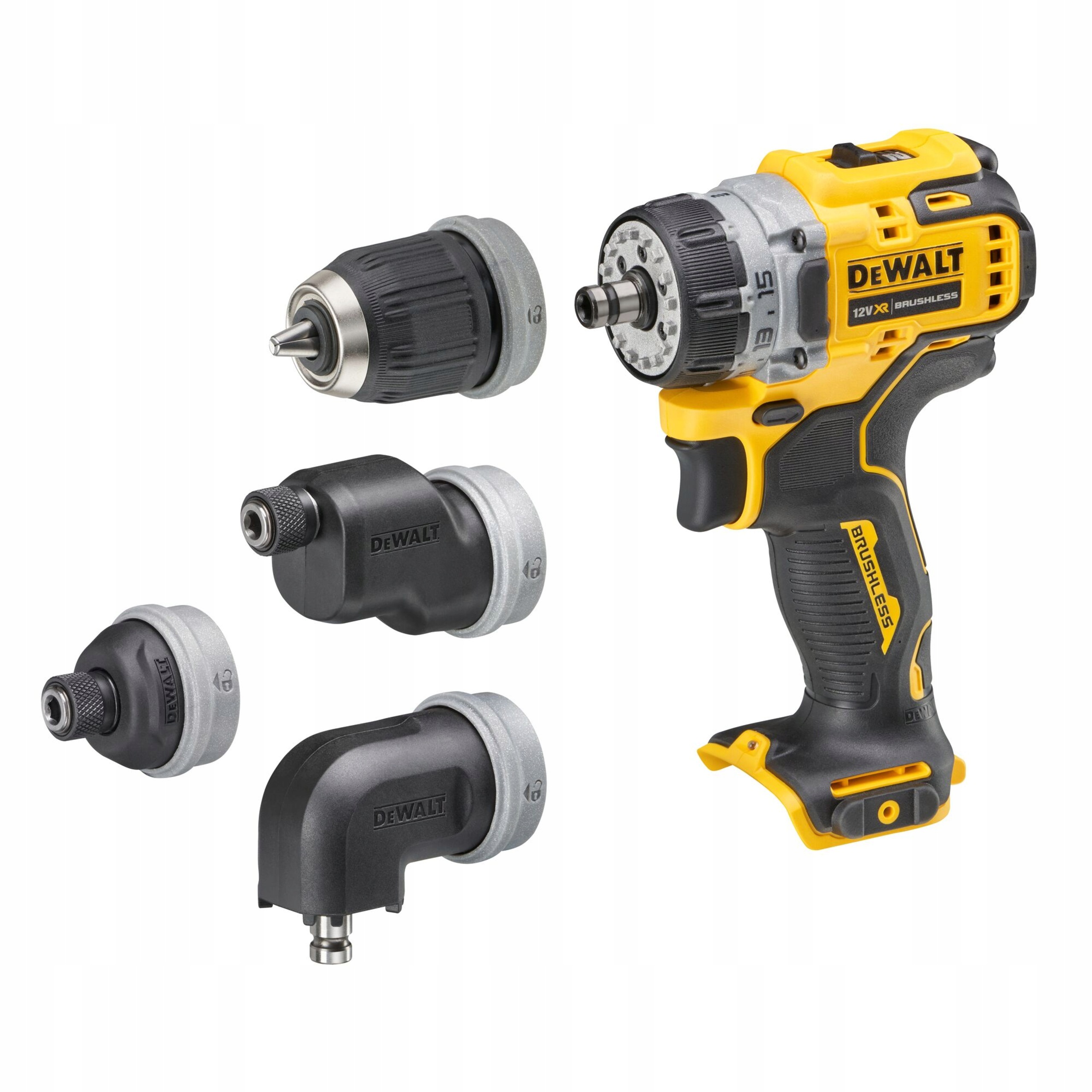 Wiertarko-Wkrętarka DeWALT DCD703NT 12V 57Nm 4 Głowice Wymienne Uchwyty | DCD703NT-XJ | 5035048748145