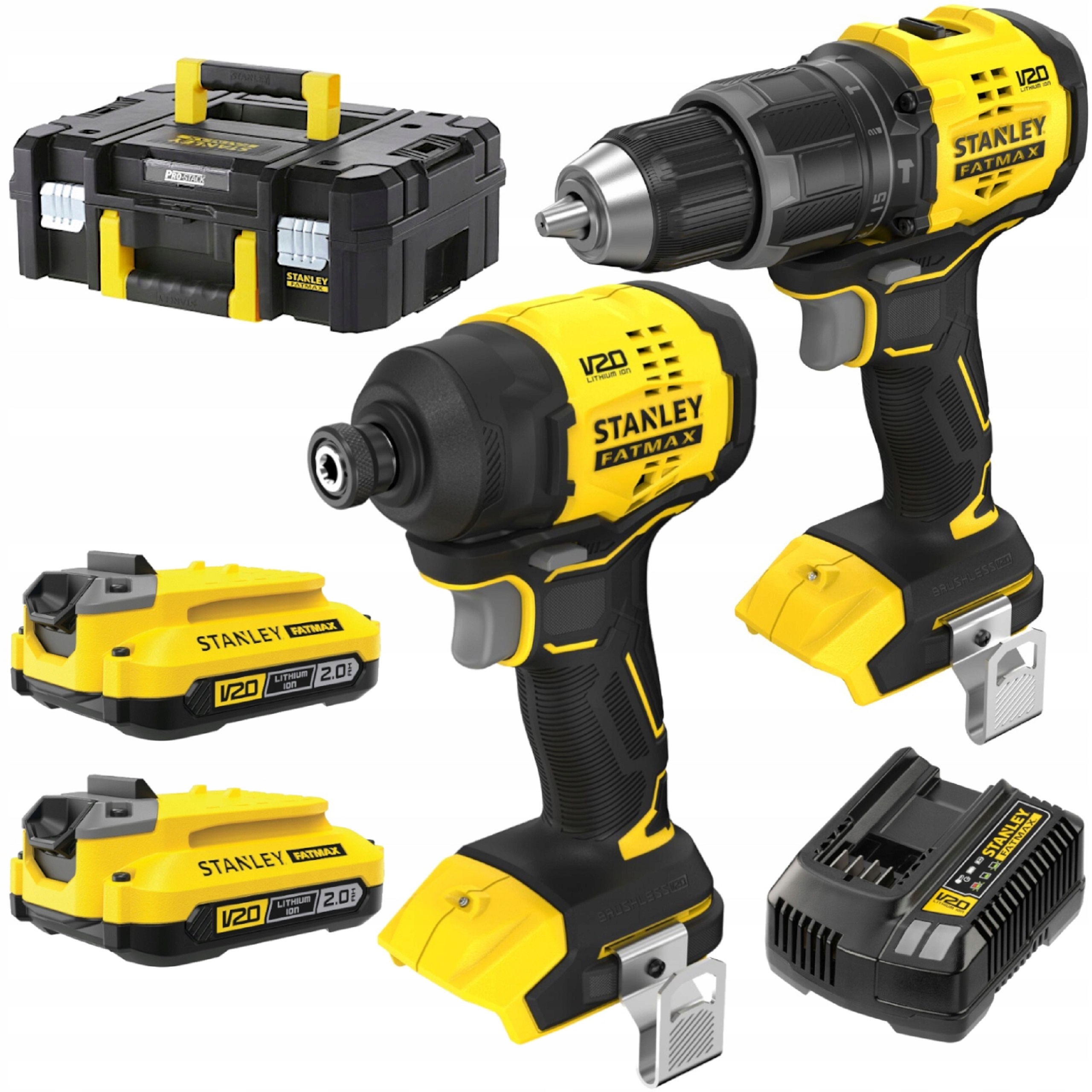 Zestaw STANLEY FATMAX V20 SFMCK201D2T Wkrętarka Zakrętarka Udarowa 2x2Ah | SFMCK201D2T-QW | 5035048848821