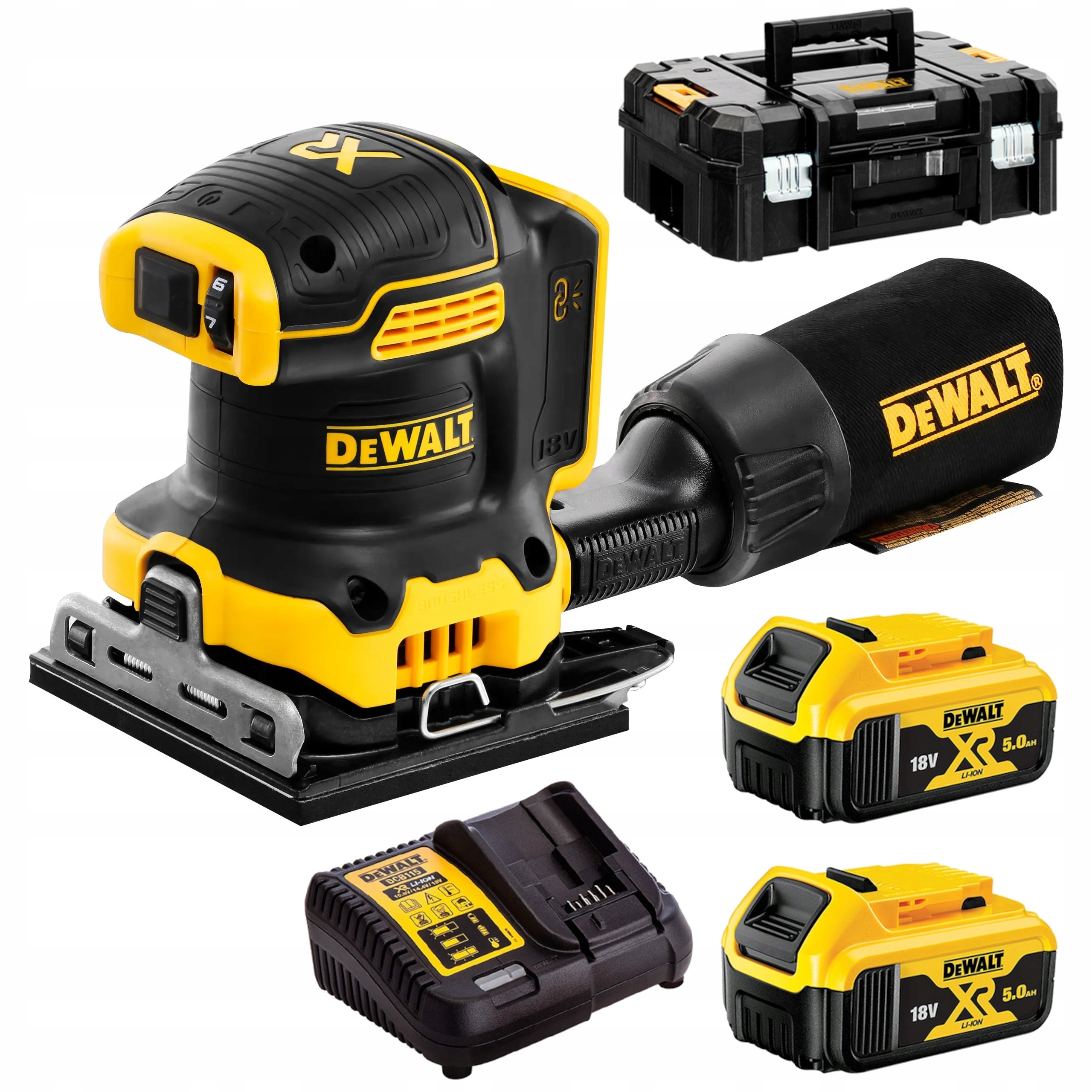 Szlifierka Oscylacyjna Akumulatorowa DeWALT DCW200P2 2x5Ah 18V TSTAK | DCW200P2-QW | 5054905284138