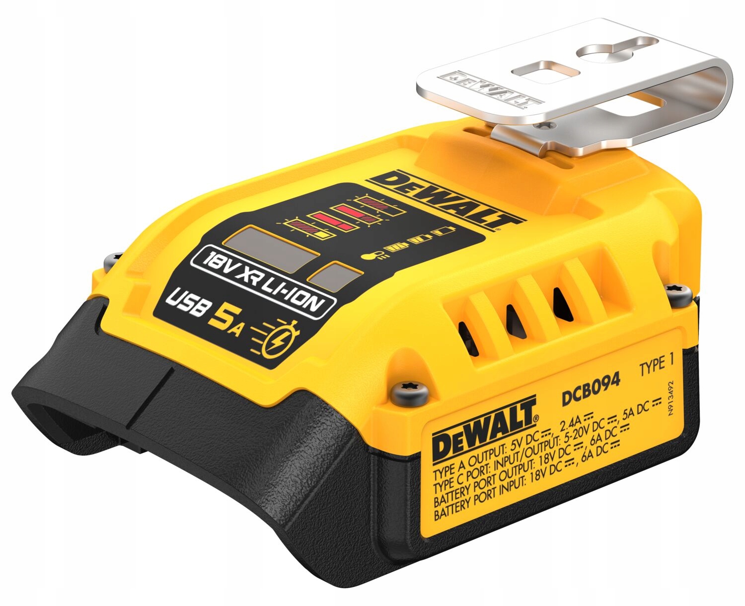 Ładowarka USB Adapter DeWALT DCB094K 18V 54V FlexVolt 100W | DCB094K-QW | 5054905302313
