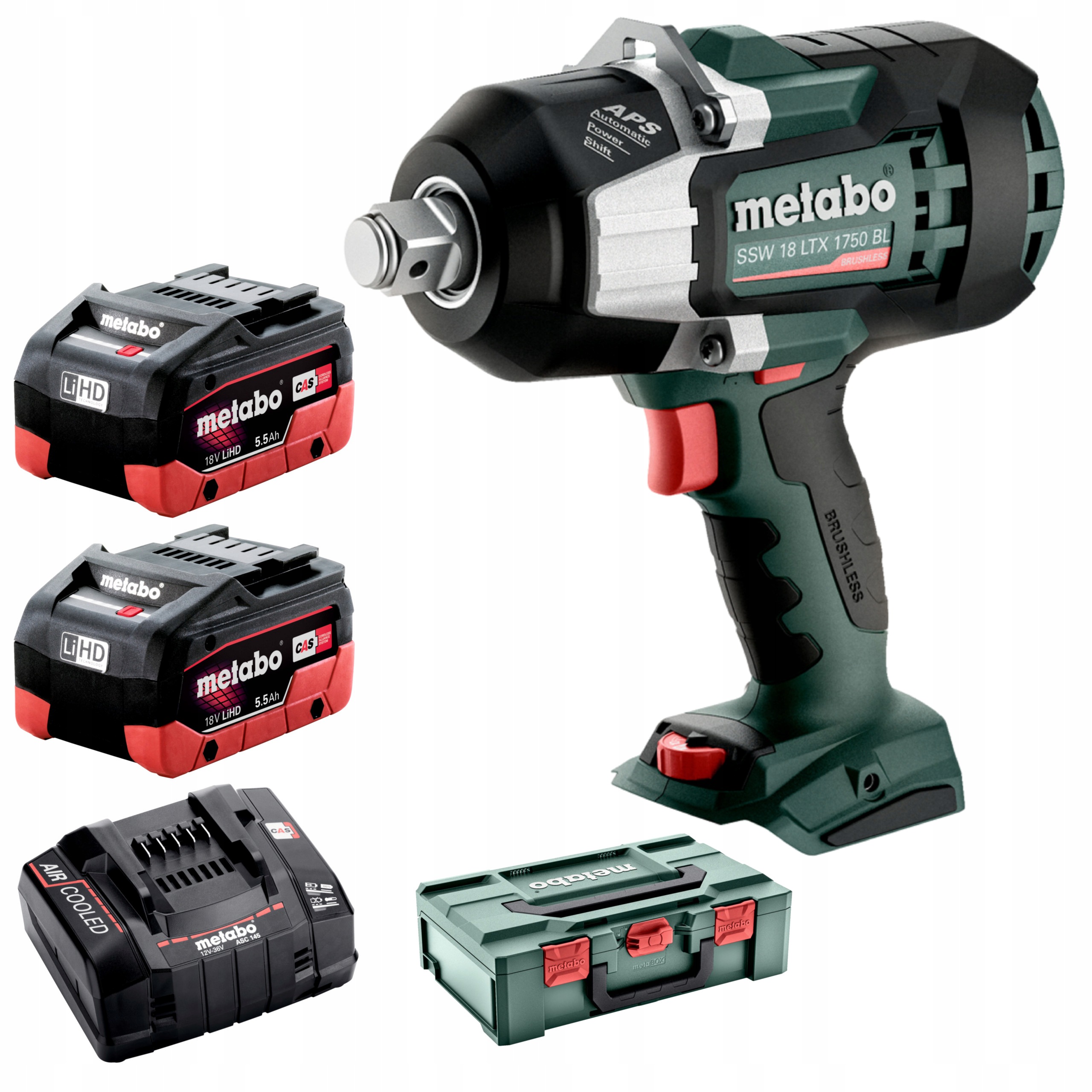 Klucz Udarowy Akumulatorowy Metabo SSW 18 LTX 1750 BL 2x5.5Ah | 602402660 | 4061792202429
