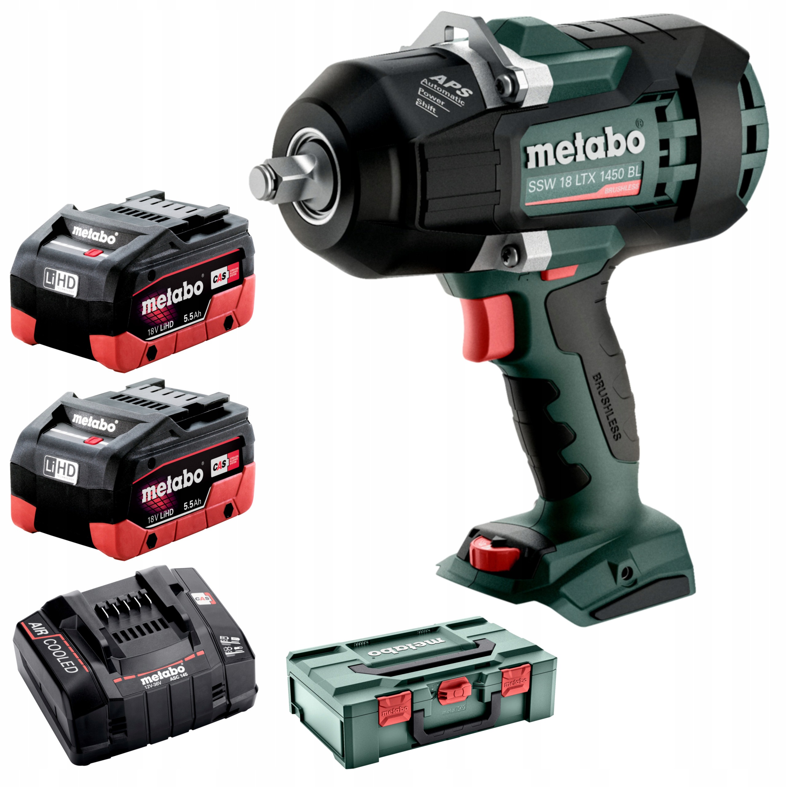 Klucz Udarowy Akumulatorowy Metabo SSW 18 LTX 1450 BL 1/2" 2x5.5Ah | 602401660 | 4061792202061