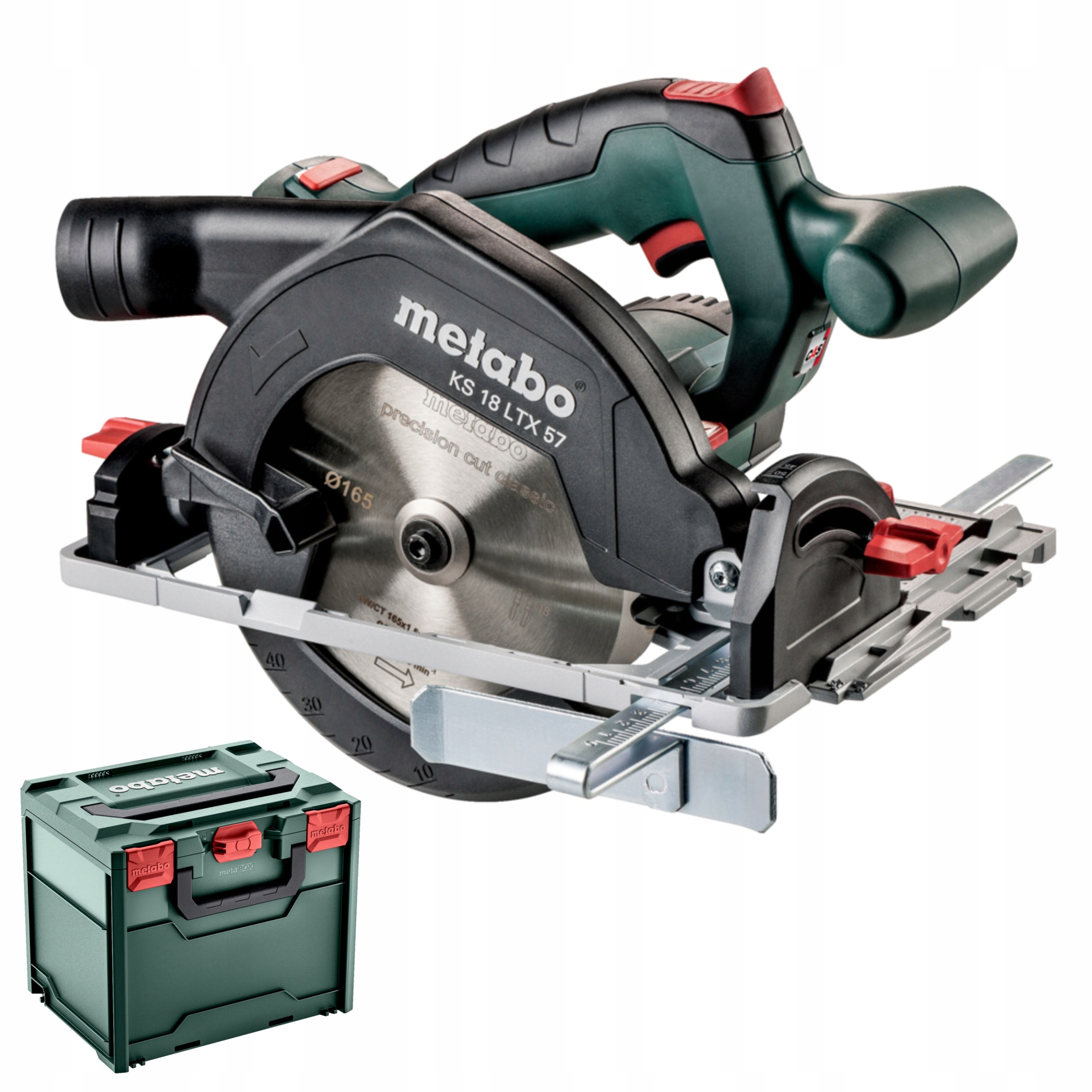 Pilarka Tarczowa Akumulatorowa Metabo KS 18 LTX 57 165mm 18V metaBOX Ręczna | 601857840 | 4007430327345
