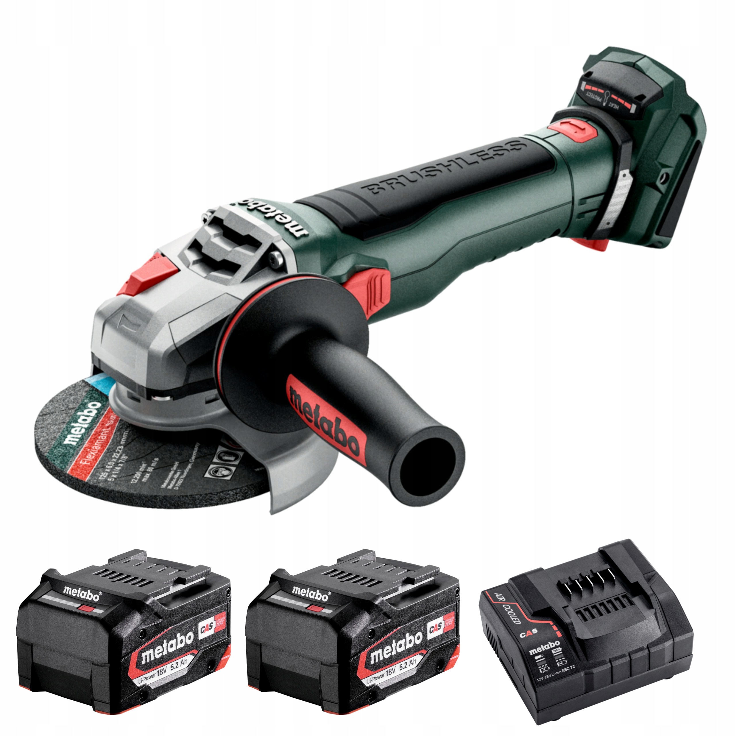 Szlifierka Kątowa Akumulatorowa Metabo WB 18 LT BL 11-125 Quick 18V 2x5.2Ah | 613054650 | 4061792206106