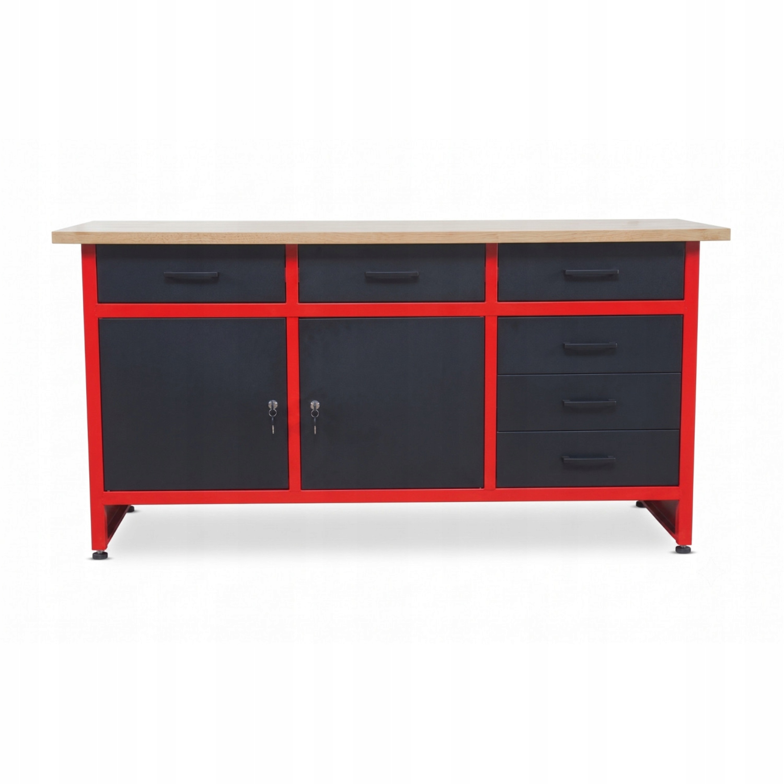 Stół Warsztatowy 160x60cm Blat 30mm 500kg 6 Szuflad 2 Szafki AW30905 | AW30905 | 5903678637040